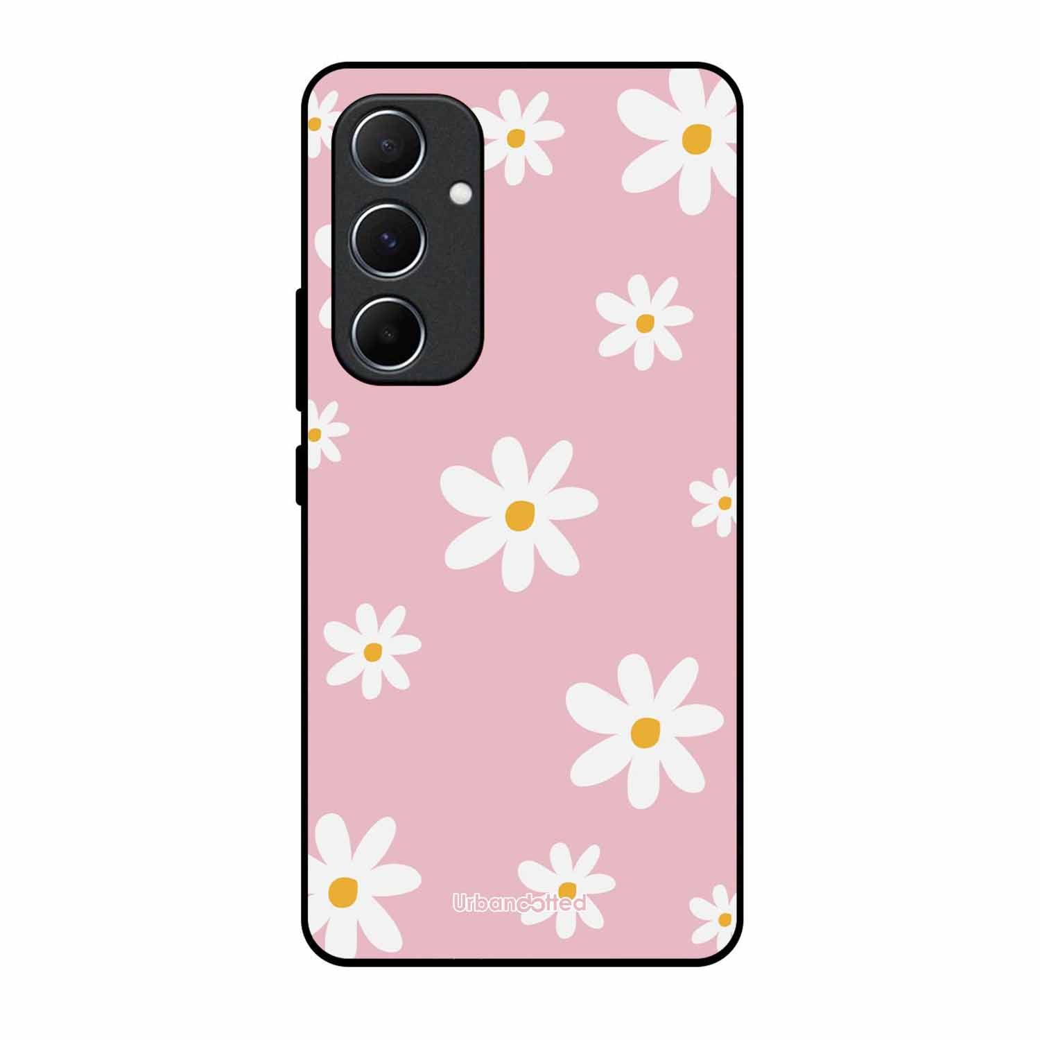 Pink Daisy Delight Glass Case For Samsung A55