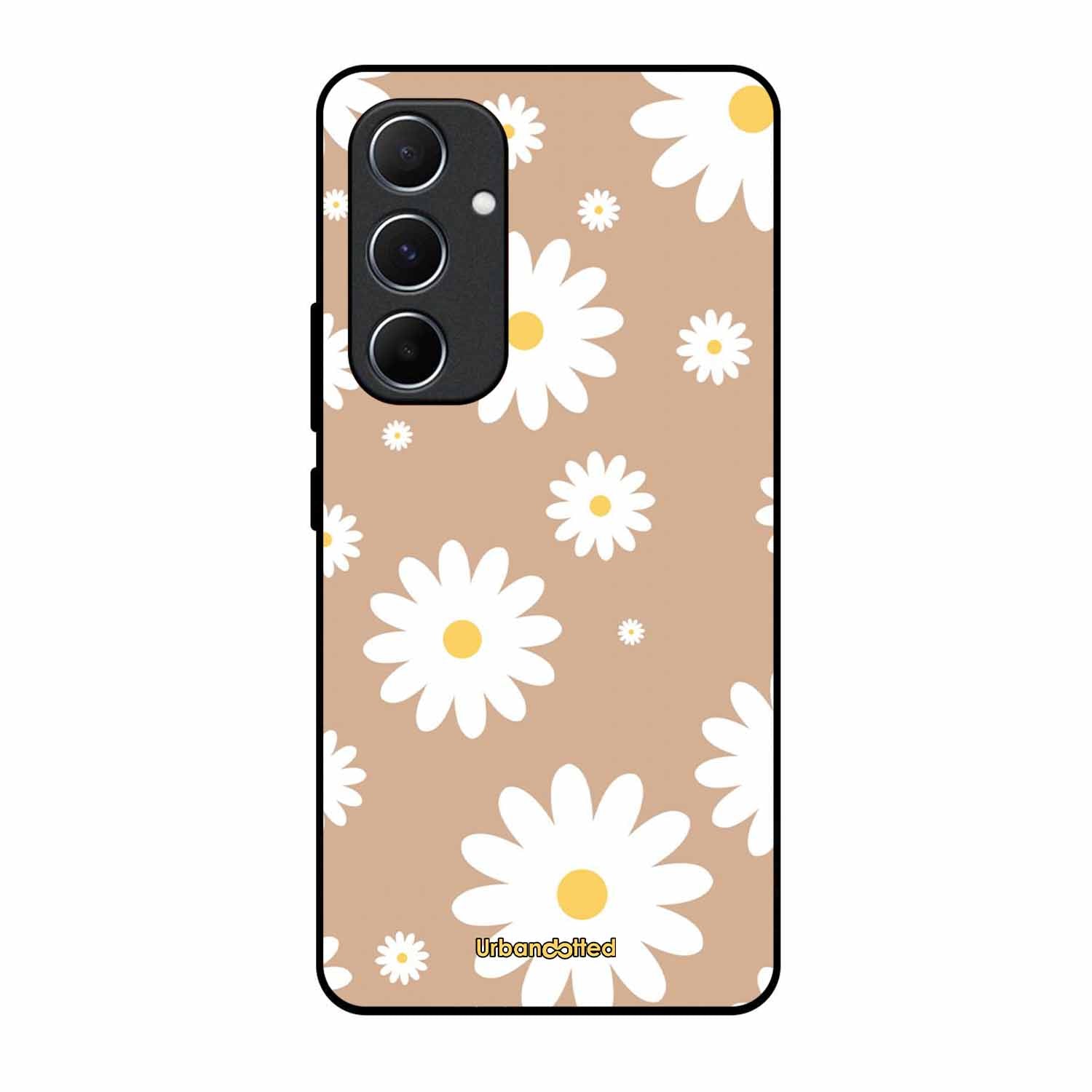 Tan Daisy Field Glass Case For Samsung A55