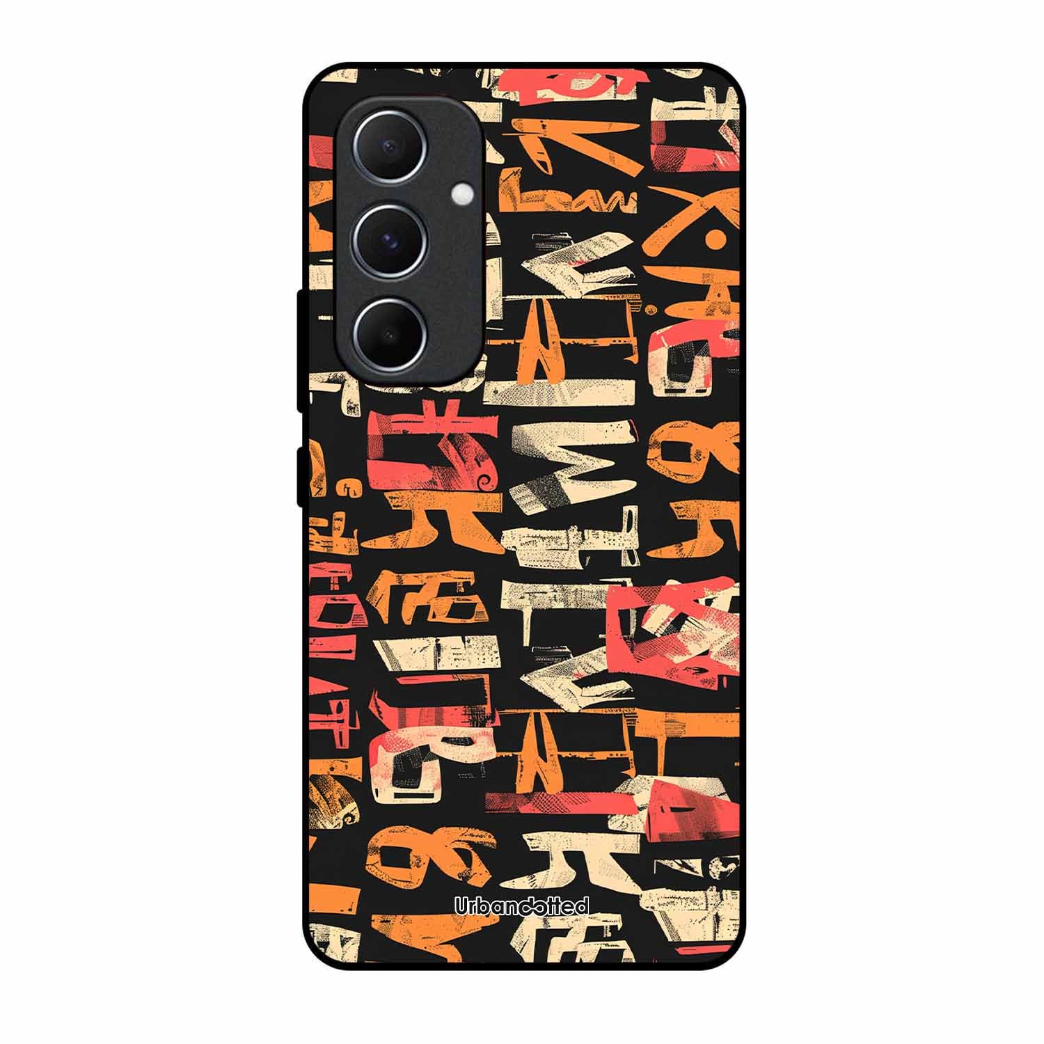 Mixed Typography Design Glass Case For Samsung A55
