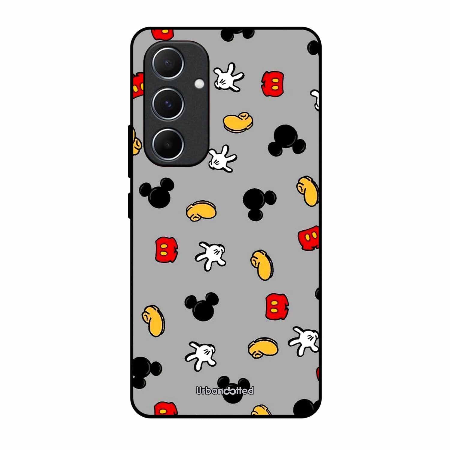 Whimsical Mouse Pattern Glass Case For Samsung A55