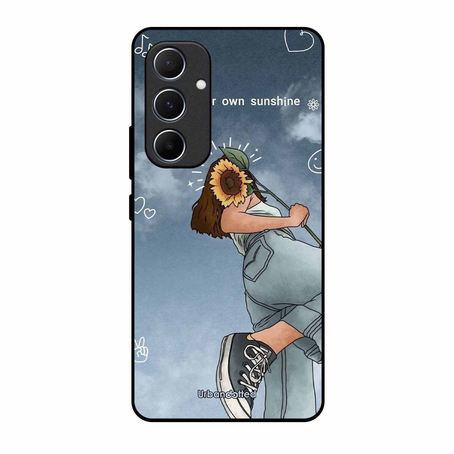 Girl with Sunflower Crown Glass Case For Samsung A55