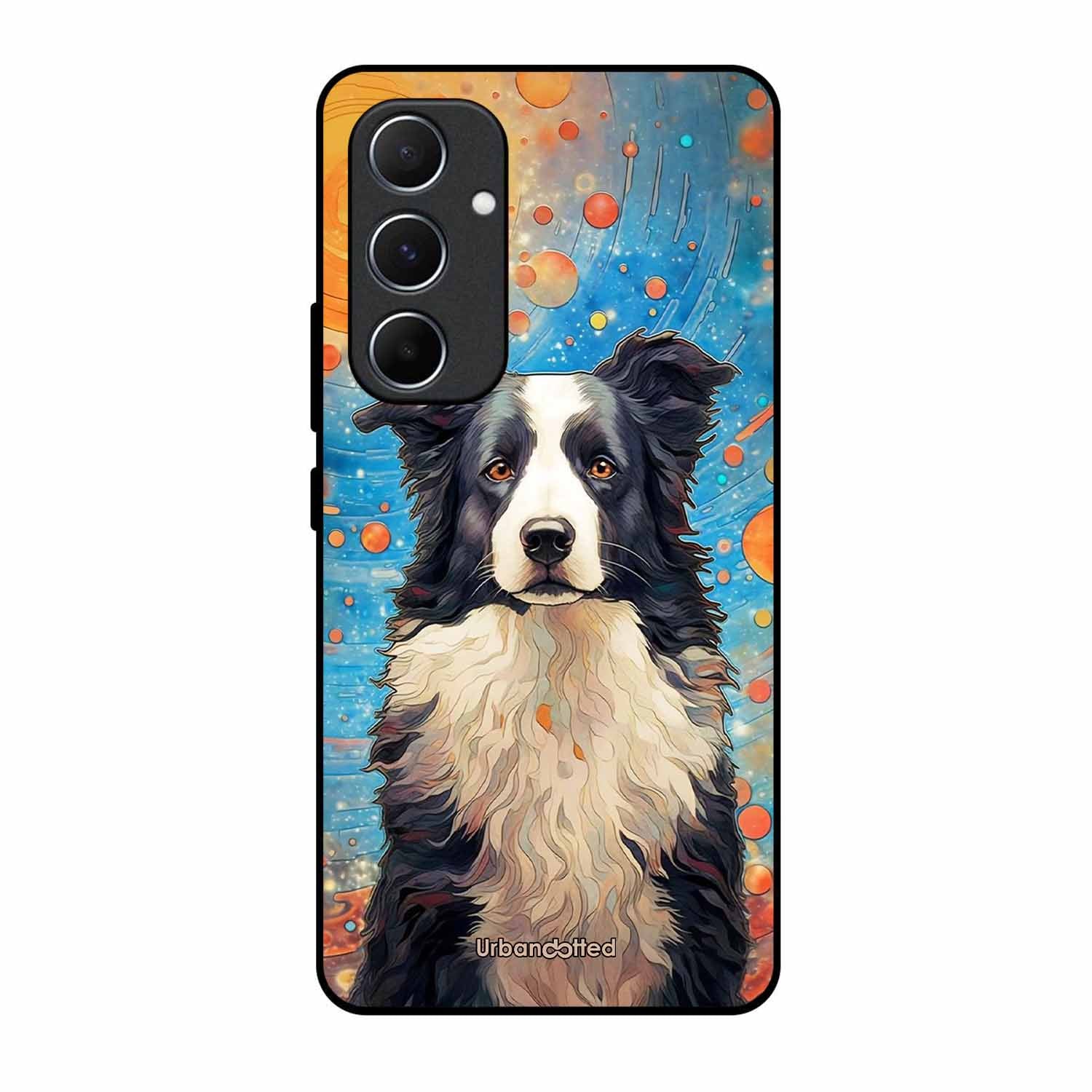 Artistic Dog Illustration Glass Case For Samsung A55