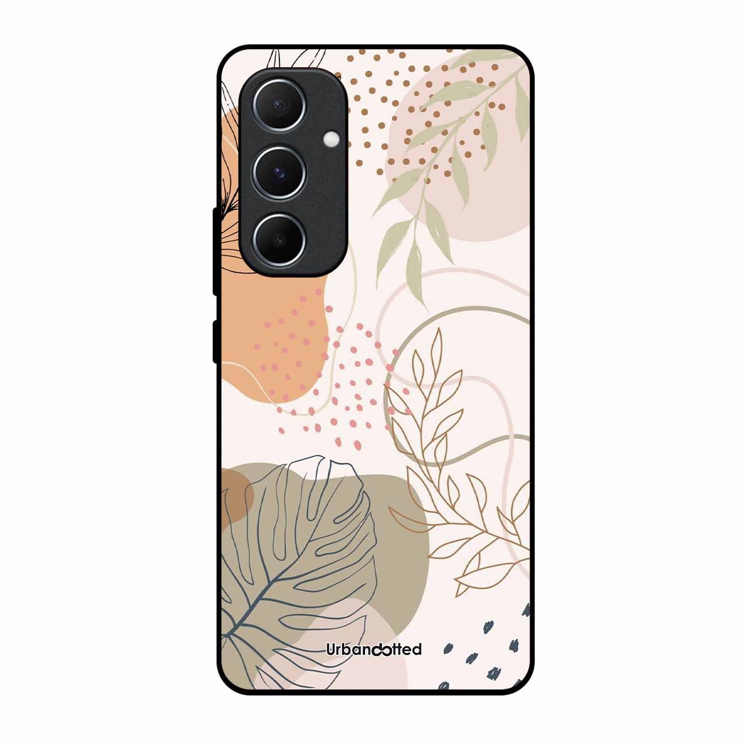 Minimalist Leaf Pattern Glass Case For Samsung A55
