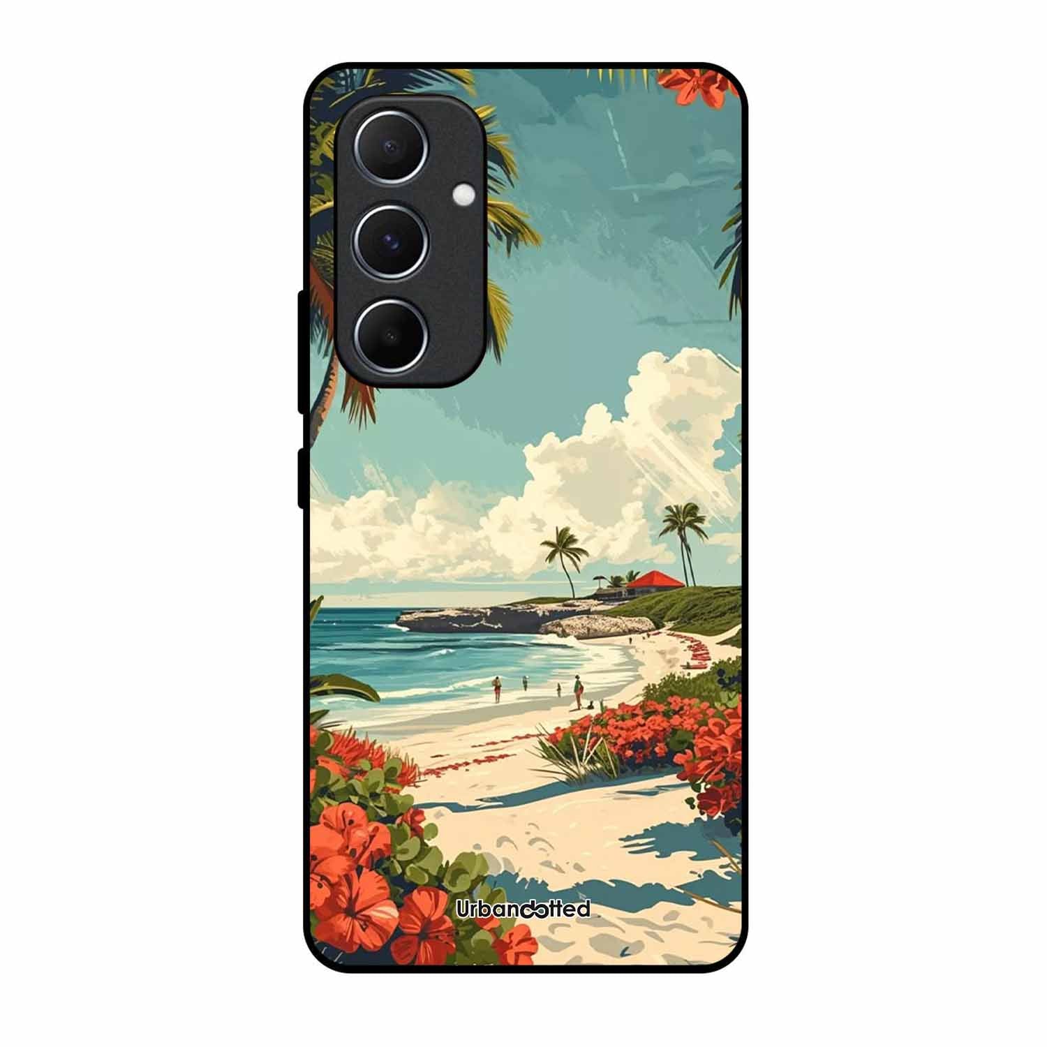 Tropical Beach Paradise Glass Case For Samsung A55