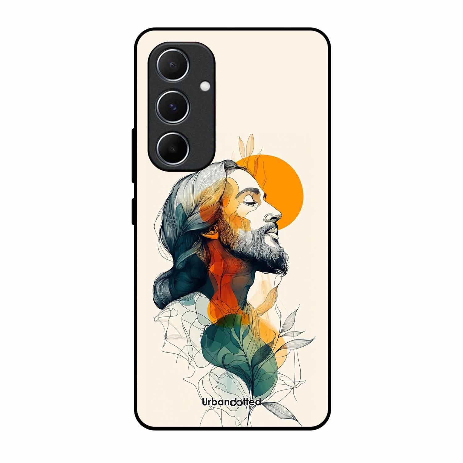 Jesus in Profile Prayer Glass Case For Samsung A55