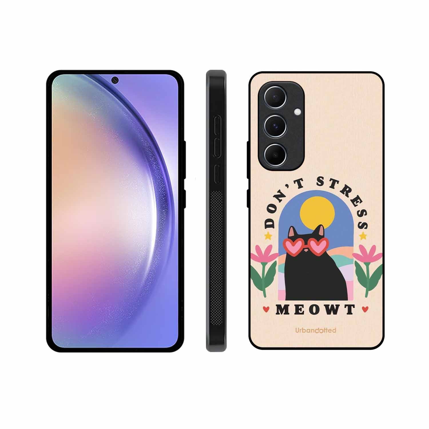 Don't Stress Meowt Glass Case For Samsung A55