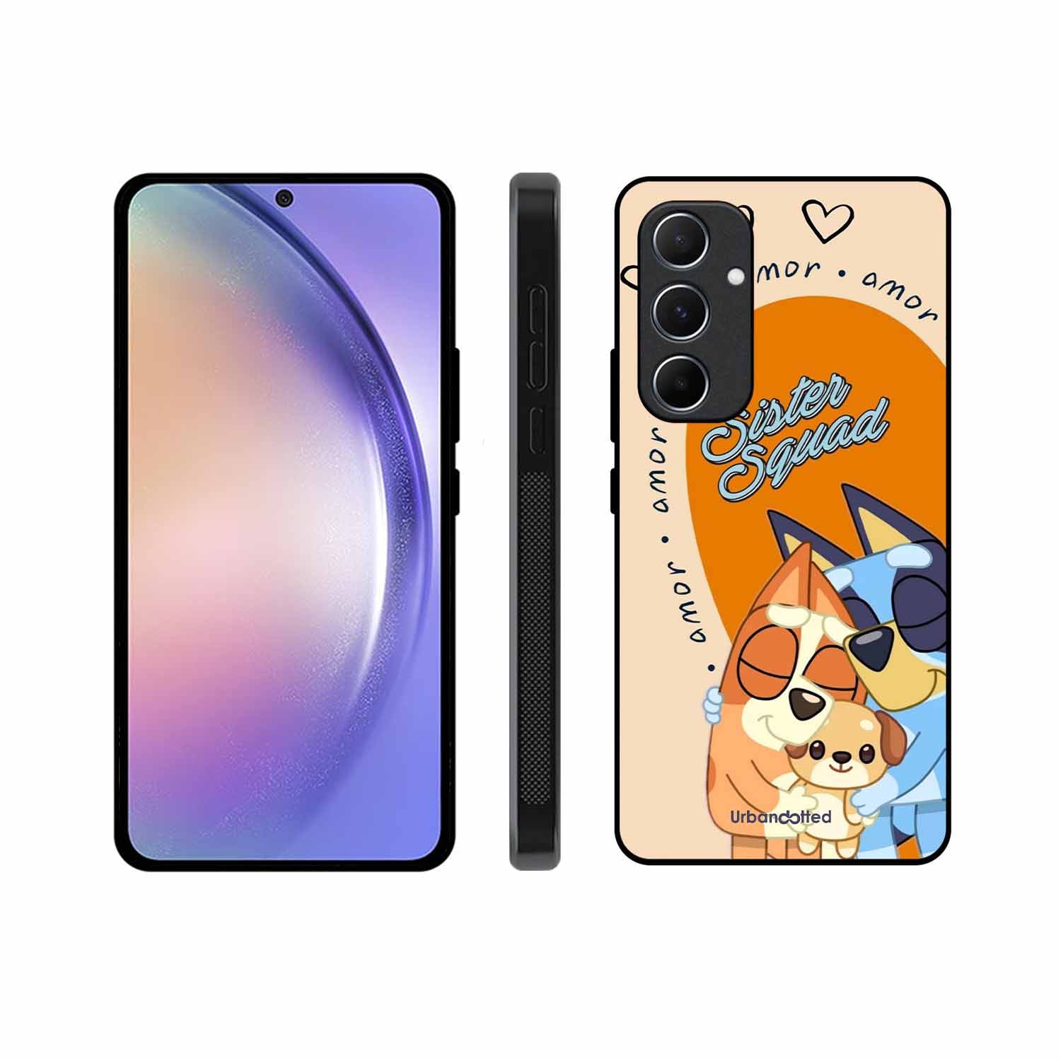 Aussie Cartoon Sisters Glass Case For Samsung A55
