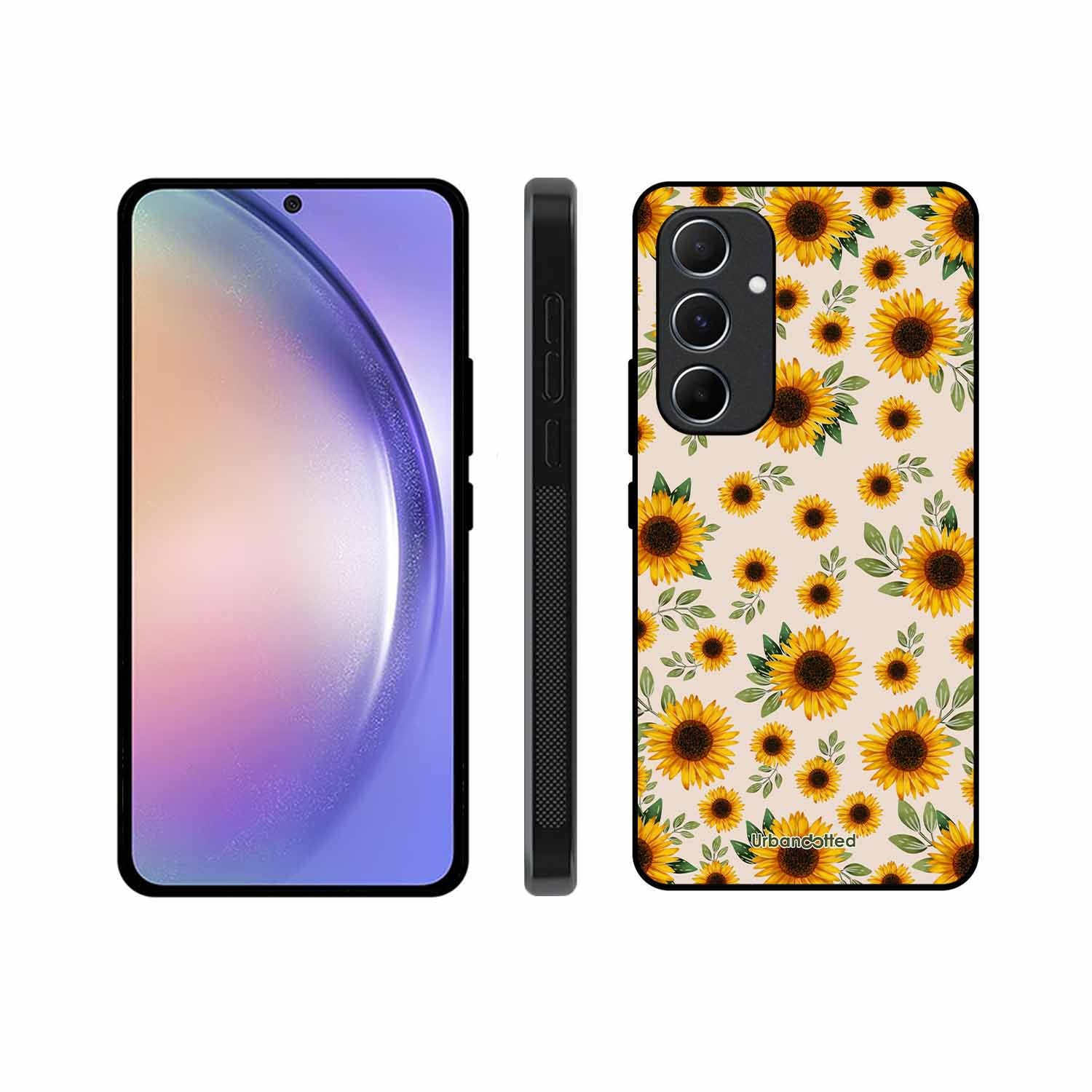 Summer Sunflowers Glass Case For Samsung A55