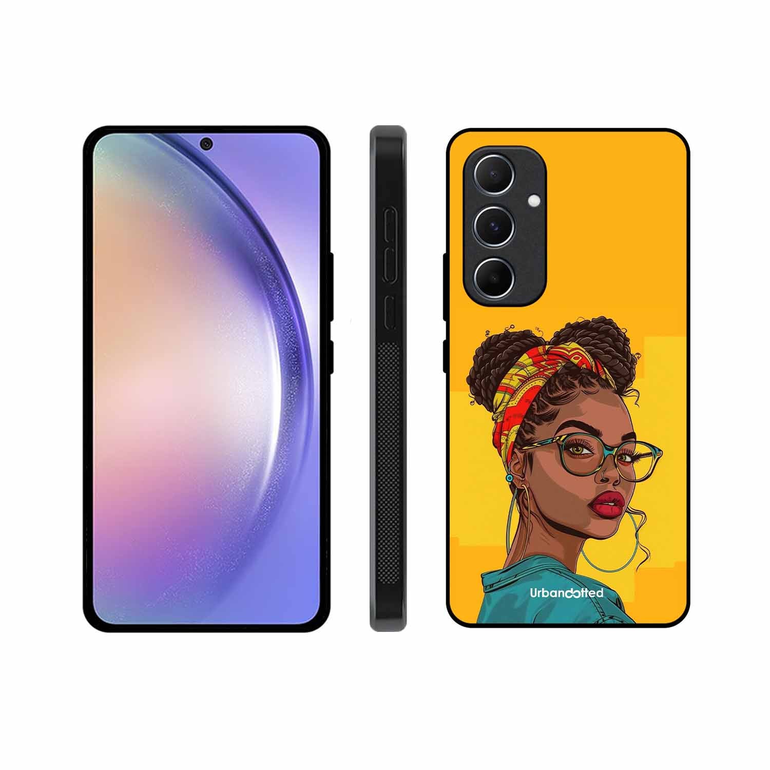 Headscarf Beauty Glass Case For Samsung A55