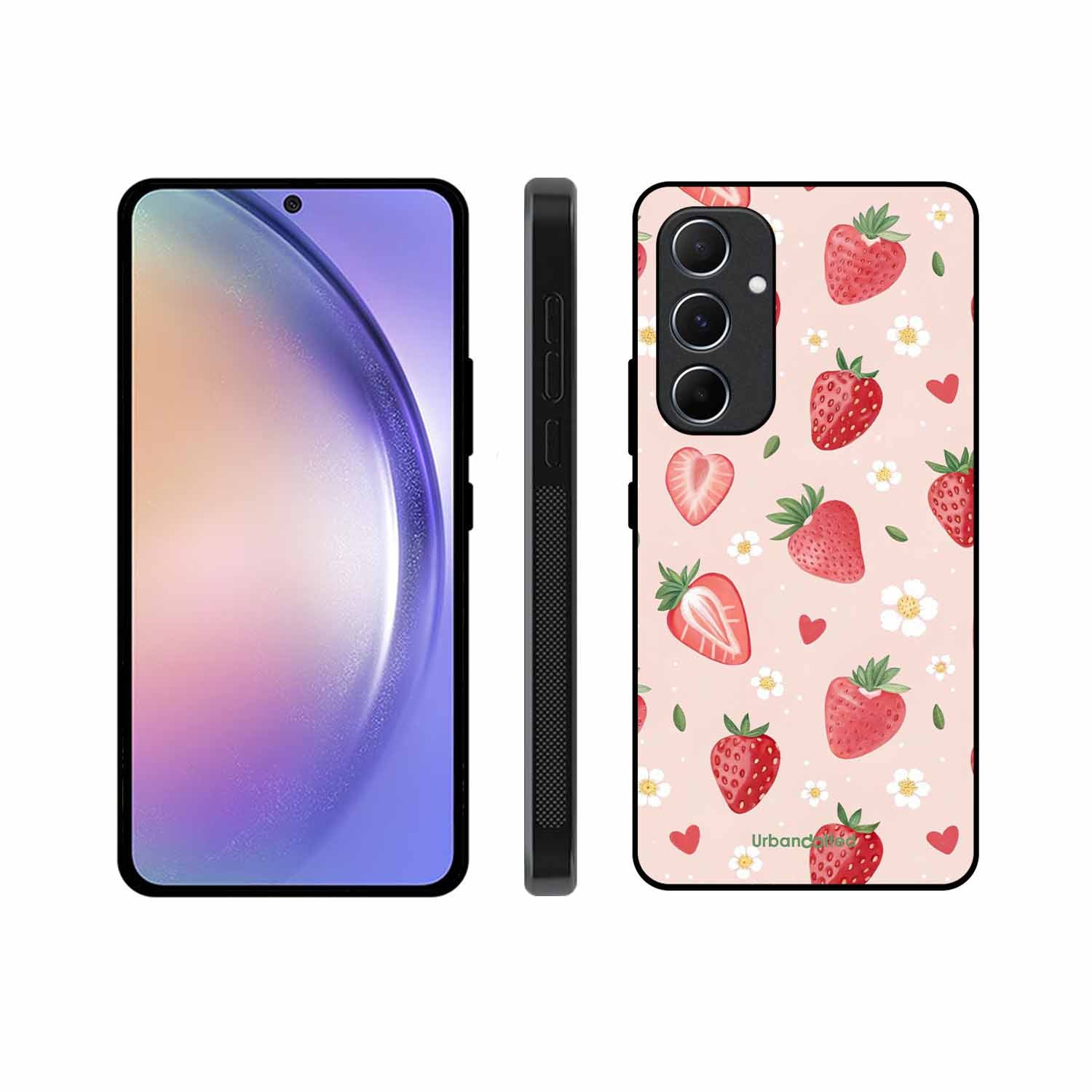 Strawberry Sweetheart Glass Case For Samsung A55