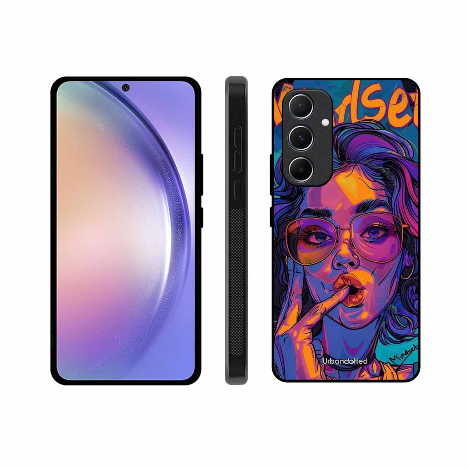 Vibrant Pop Art Girl Glass Case For Samsung A55