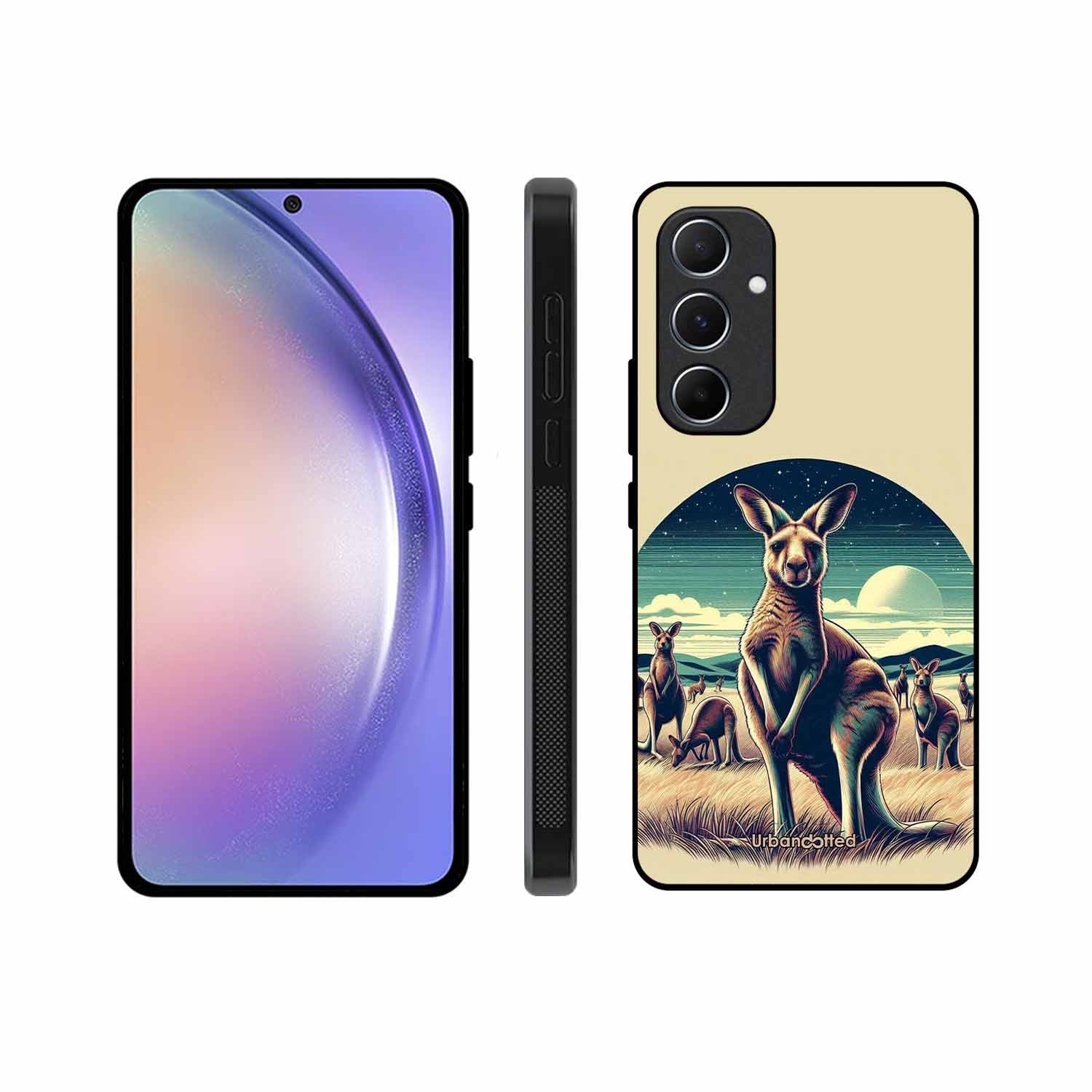 Kangaroo Mob Moonlight Glass Case For Samsung A55