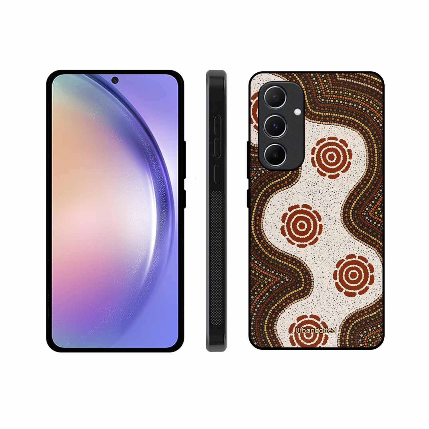 Aboriginal Dot Art Flow Glass Case For Samsung A55
