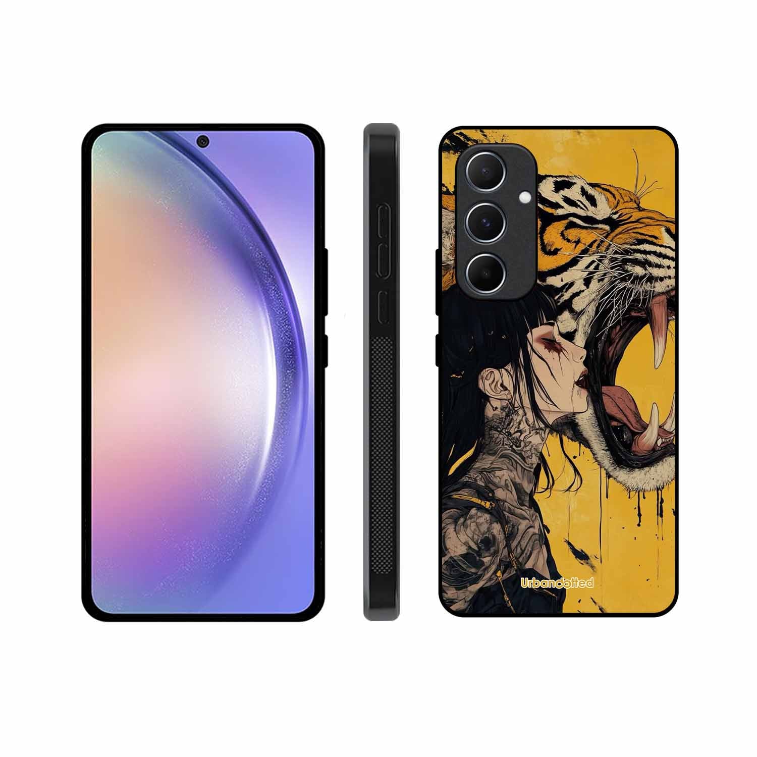 Tattooed Girl with Tiger Glass Case For Samsung A55