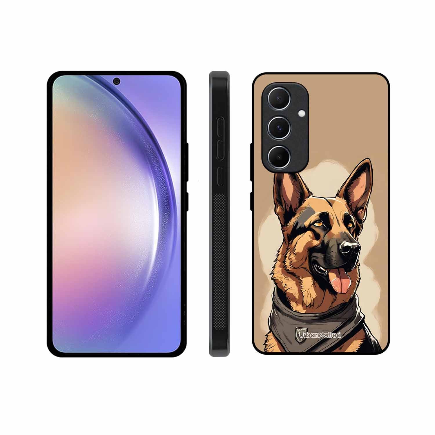 German Shepherd Portrait Glass Case For Samsung A55