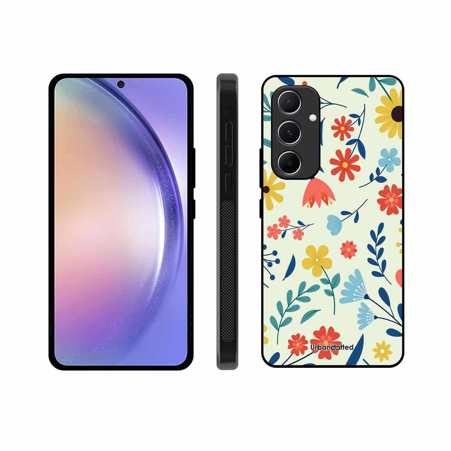 Colorful Wildflower Meadow Glass Case For Samsung A55