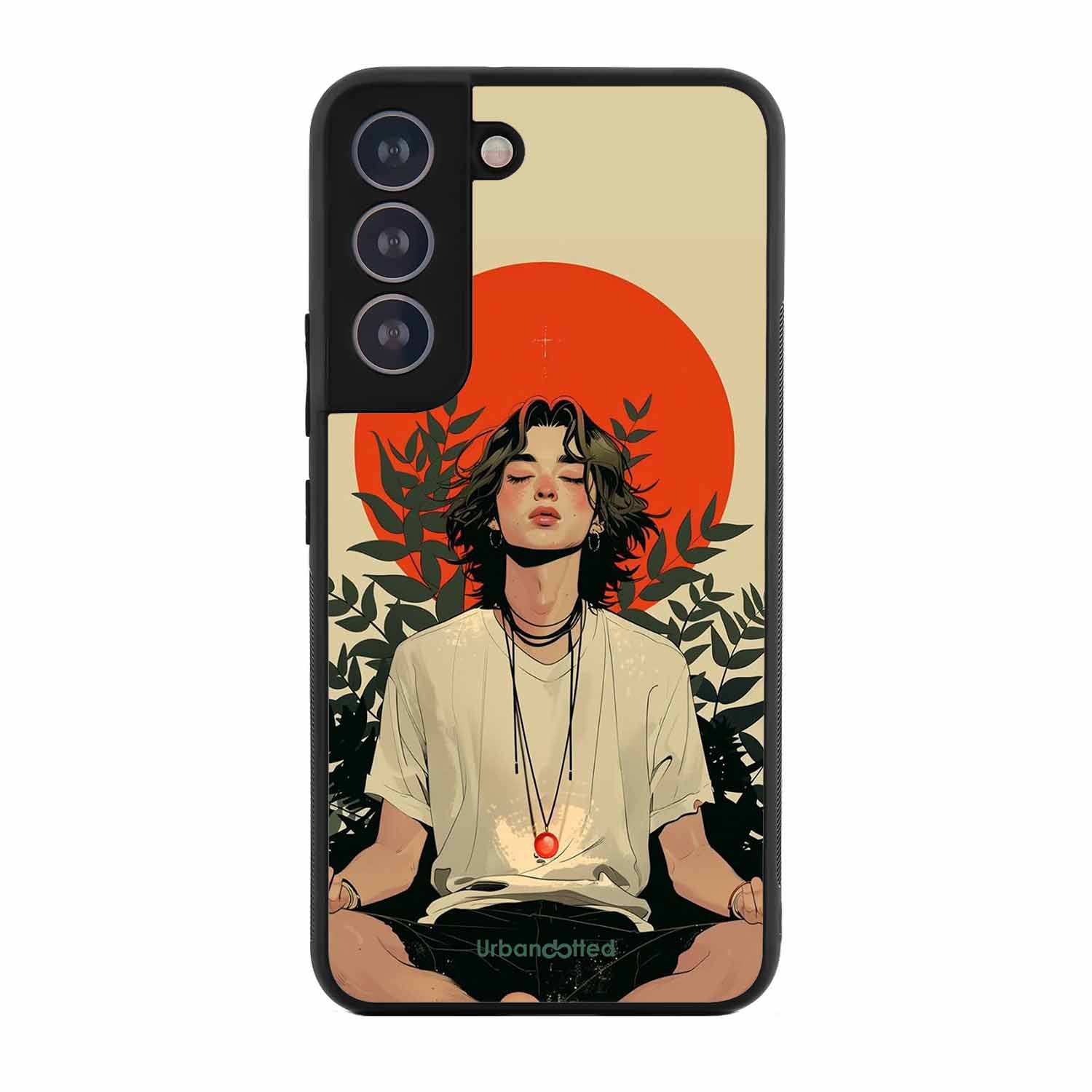 Meditating Figure Glass Case For Samsung S21 Plus