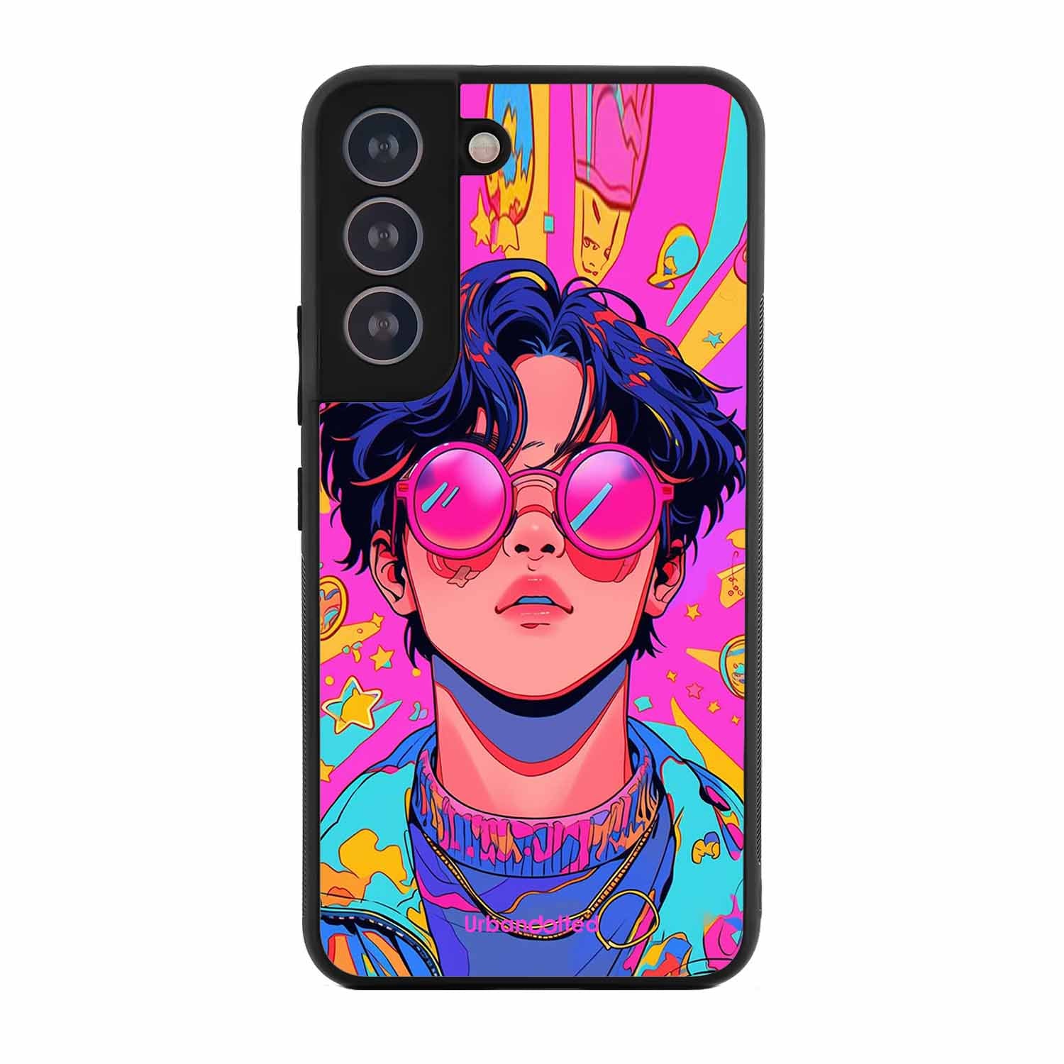 Neon Vibes Portrait Glass Case For Samsung S21