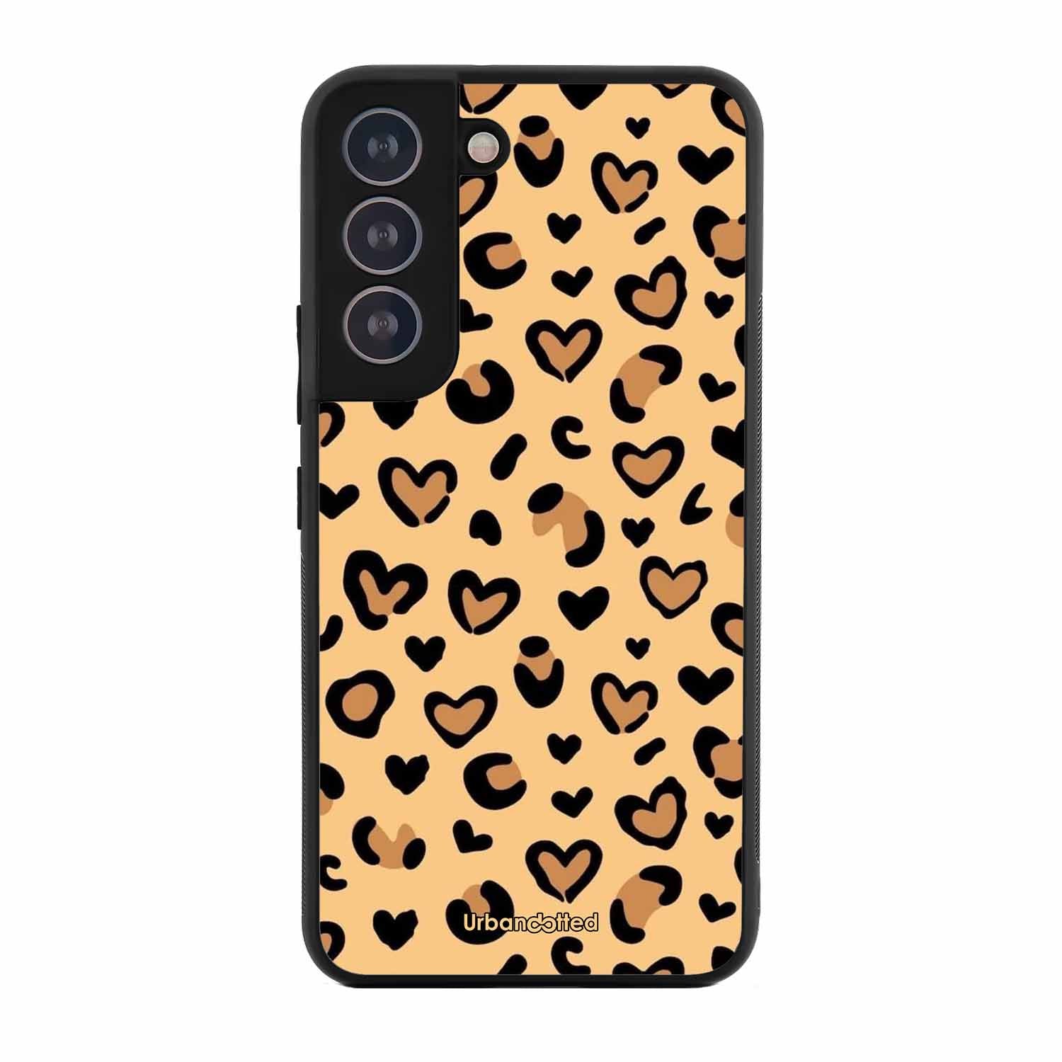 Native Animal Print Hearts Glass Case For Samsung S21 Plus