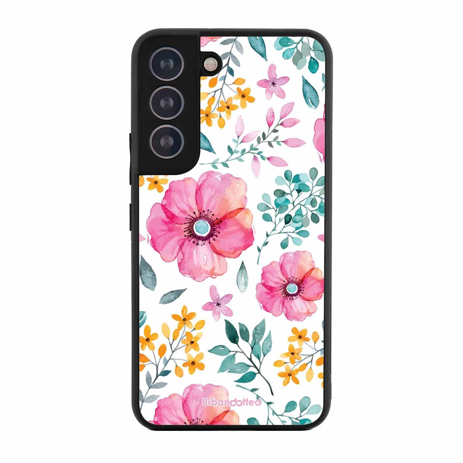 True Blue Wildflower Glass Case For Samsung S21 Plus