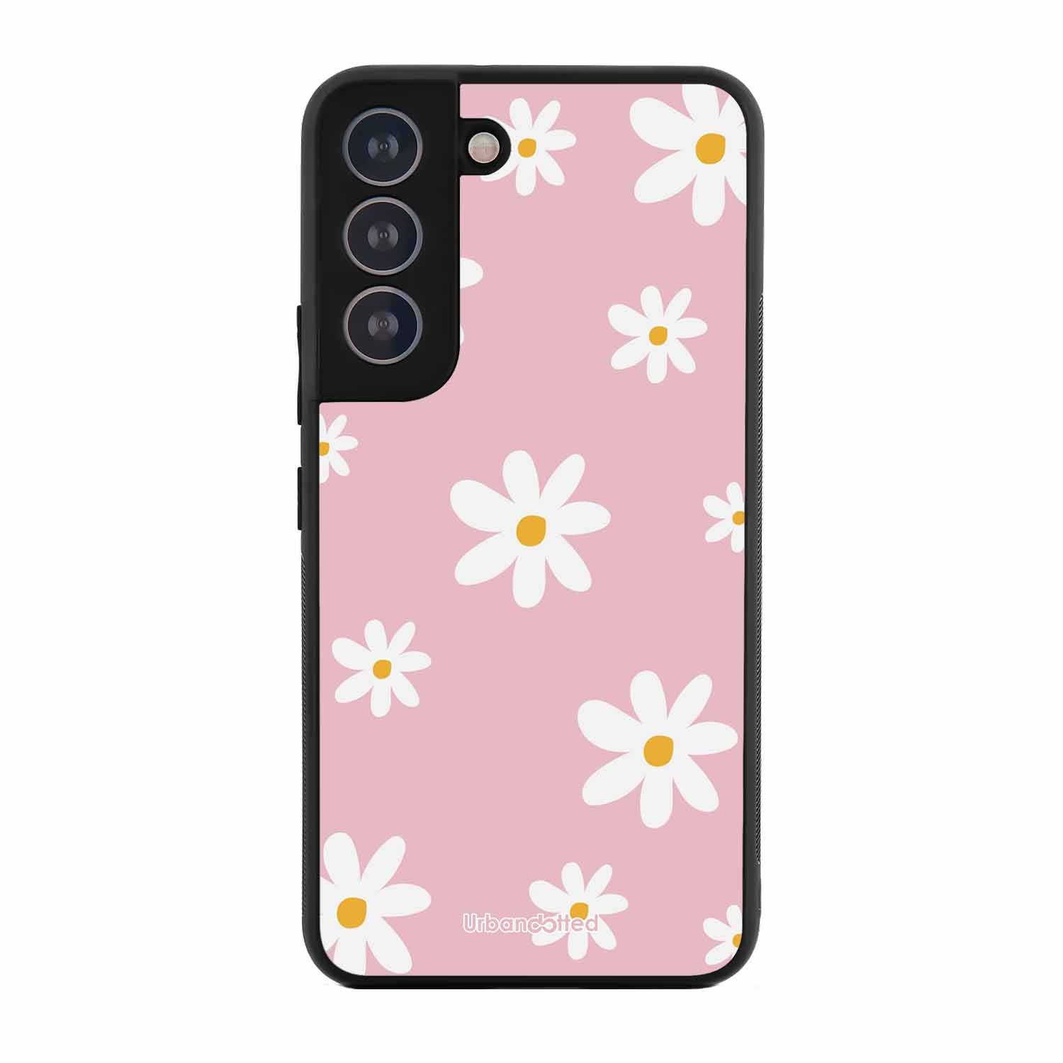 Pink Daisy Delight Glass Case For Samsung S21 FE