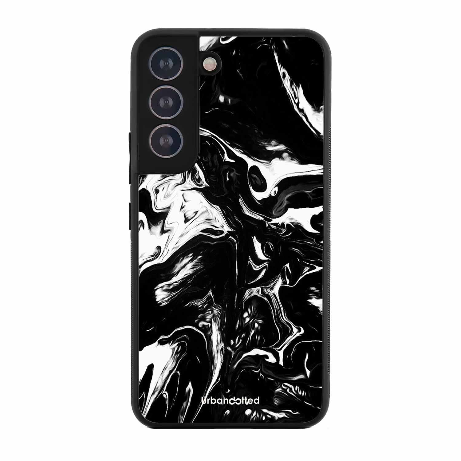 Dark Marble Texture Glass Case For Samsung S21 Plus