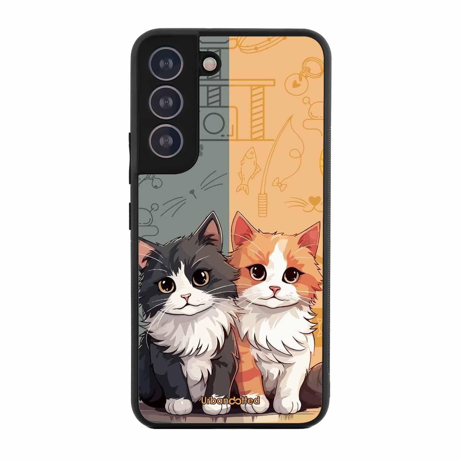 Yin and Yang Cats Glass Case For Samsung S21 Plus