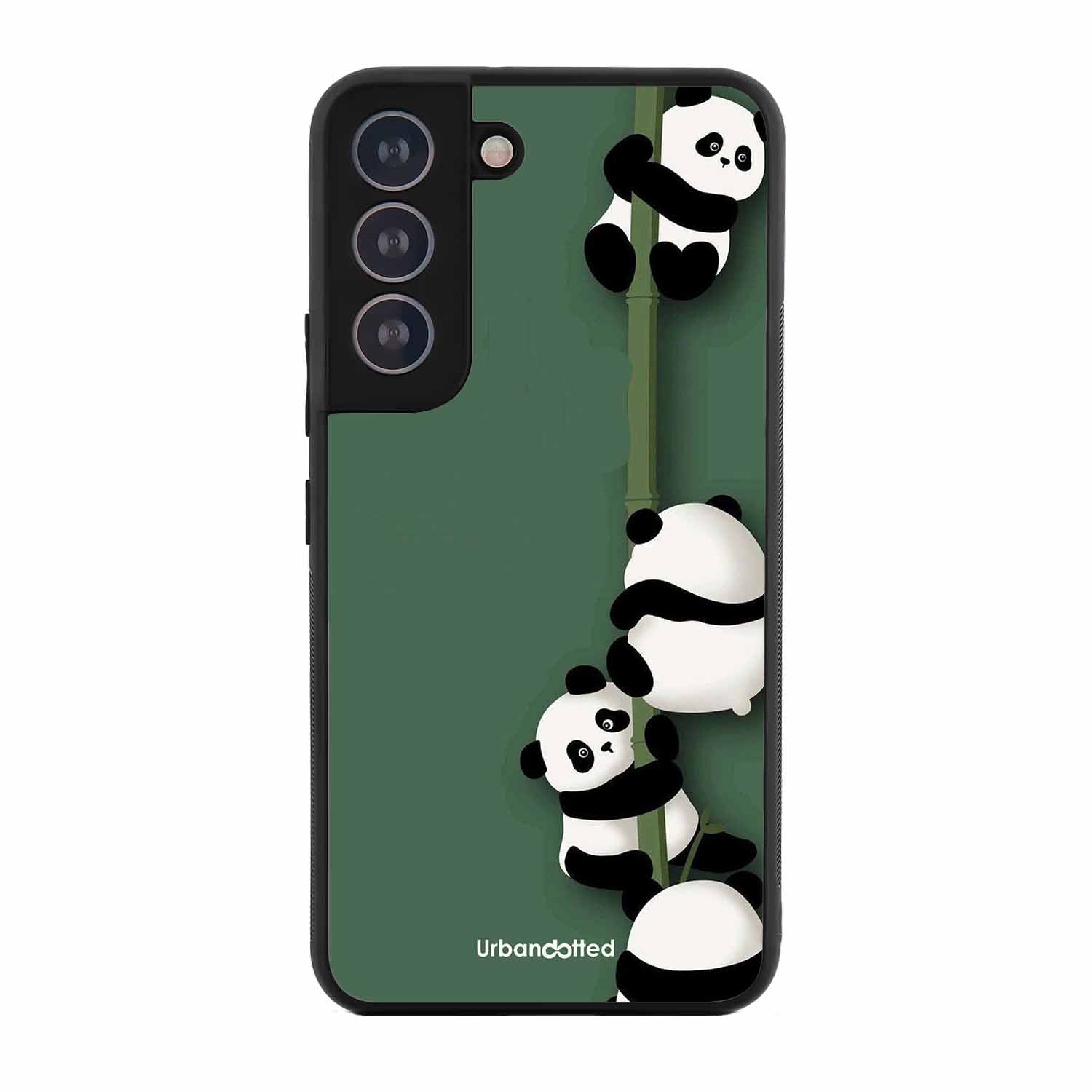 Climbing Pandas Glass Case For Samsung S21 Plus