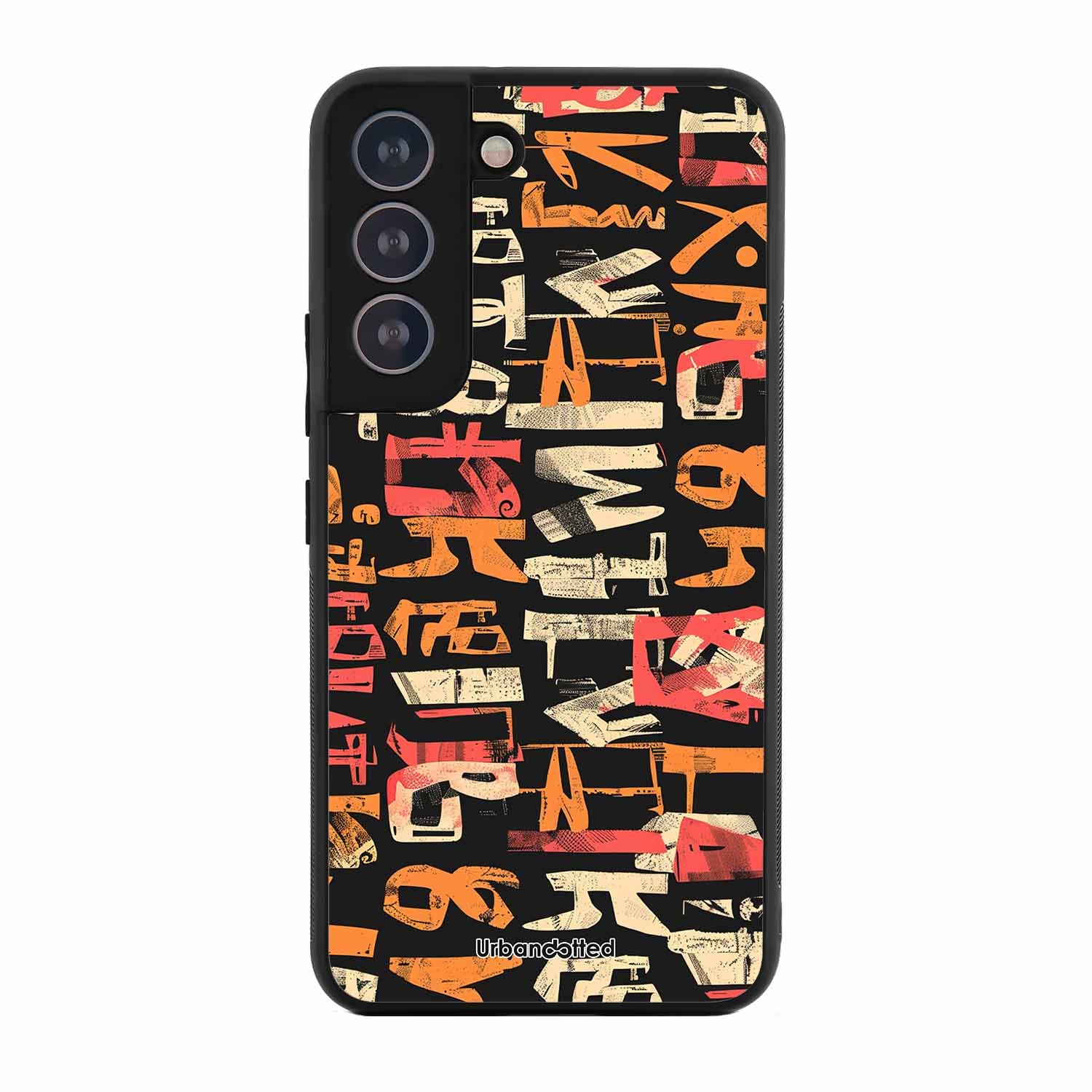 Mixed Typography Design Glass Case For Samsung S21