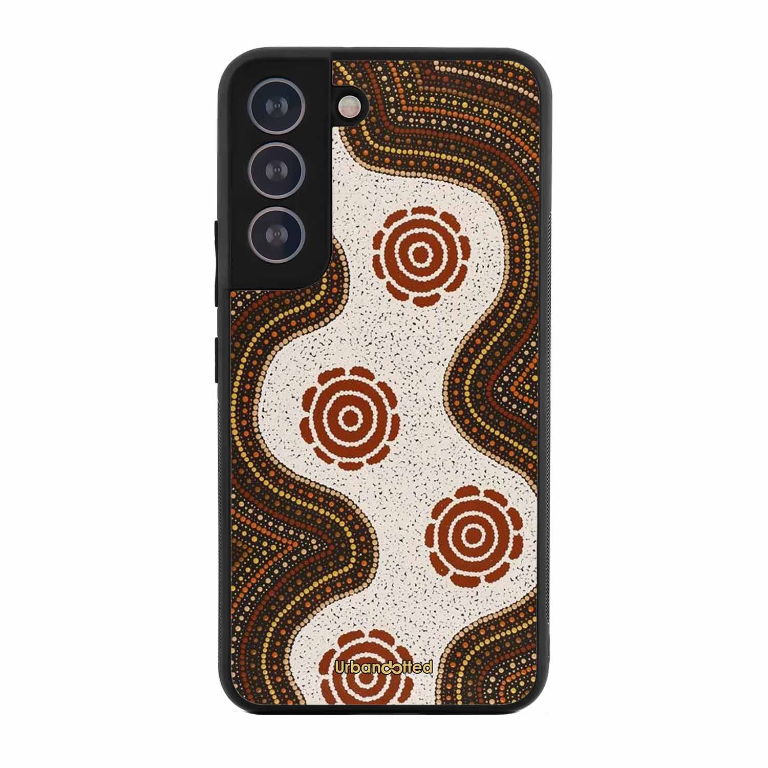 Aboriginal Dot Art Flow Glass Case For Samsung S21