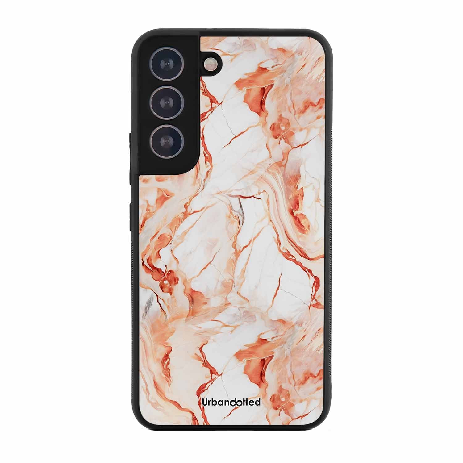 Elegant Rose Gold Veins Glass Case For Samsung S21