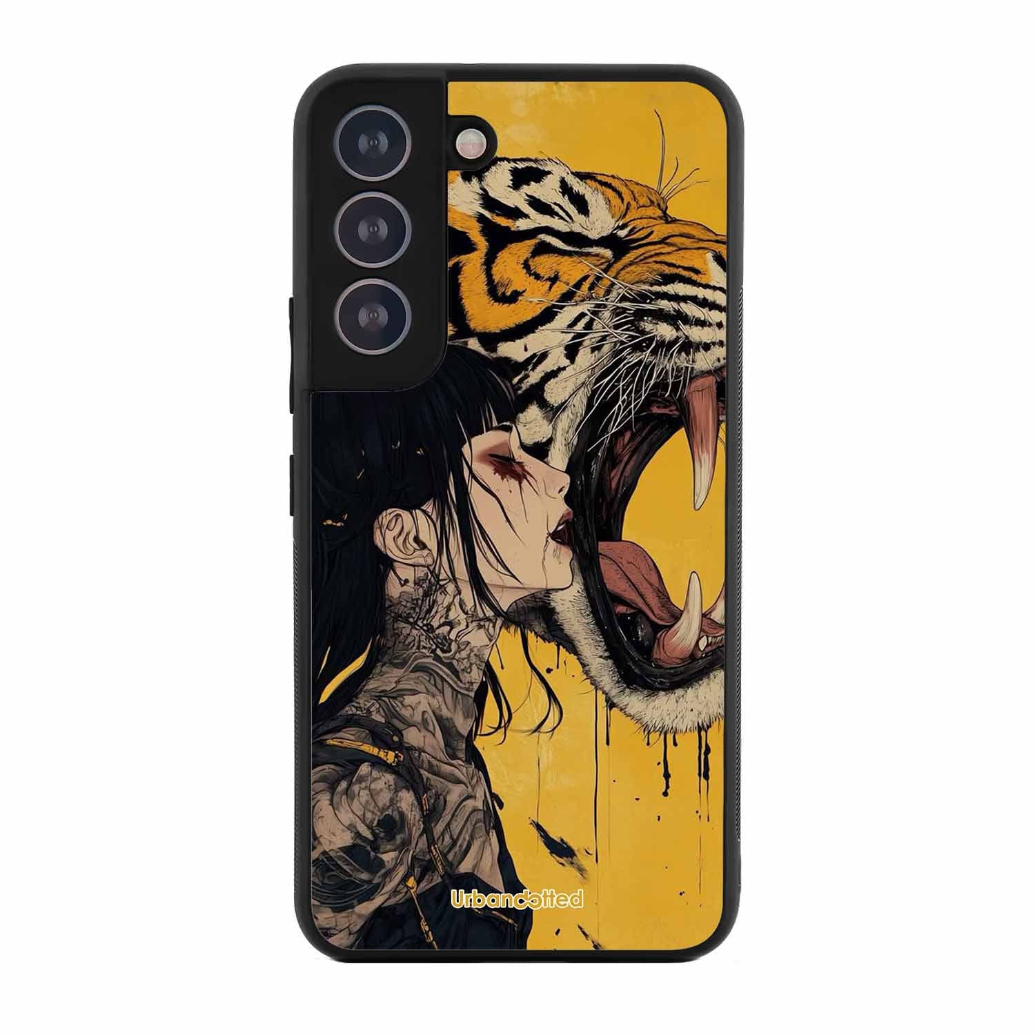 Tattooed Girl with Tiger Glass Case For Samsung S21 Plus