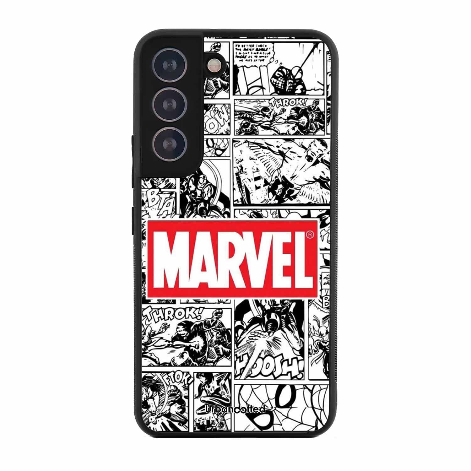 Black and White Comic Book Glass Case For Samsung S21