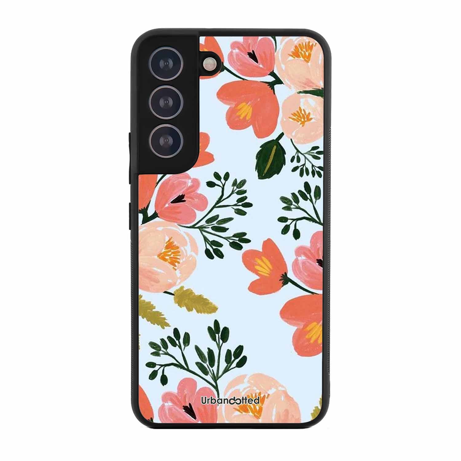 Painted Floral Bouque Glass Case For Samsung S21 Plus