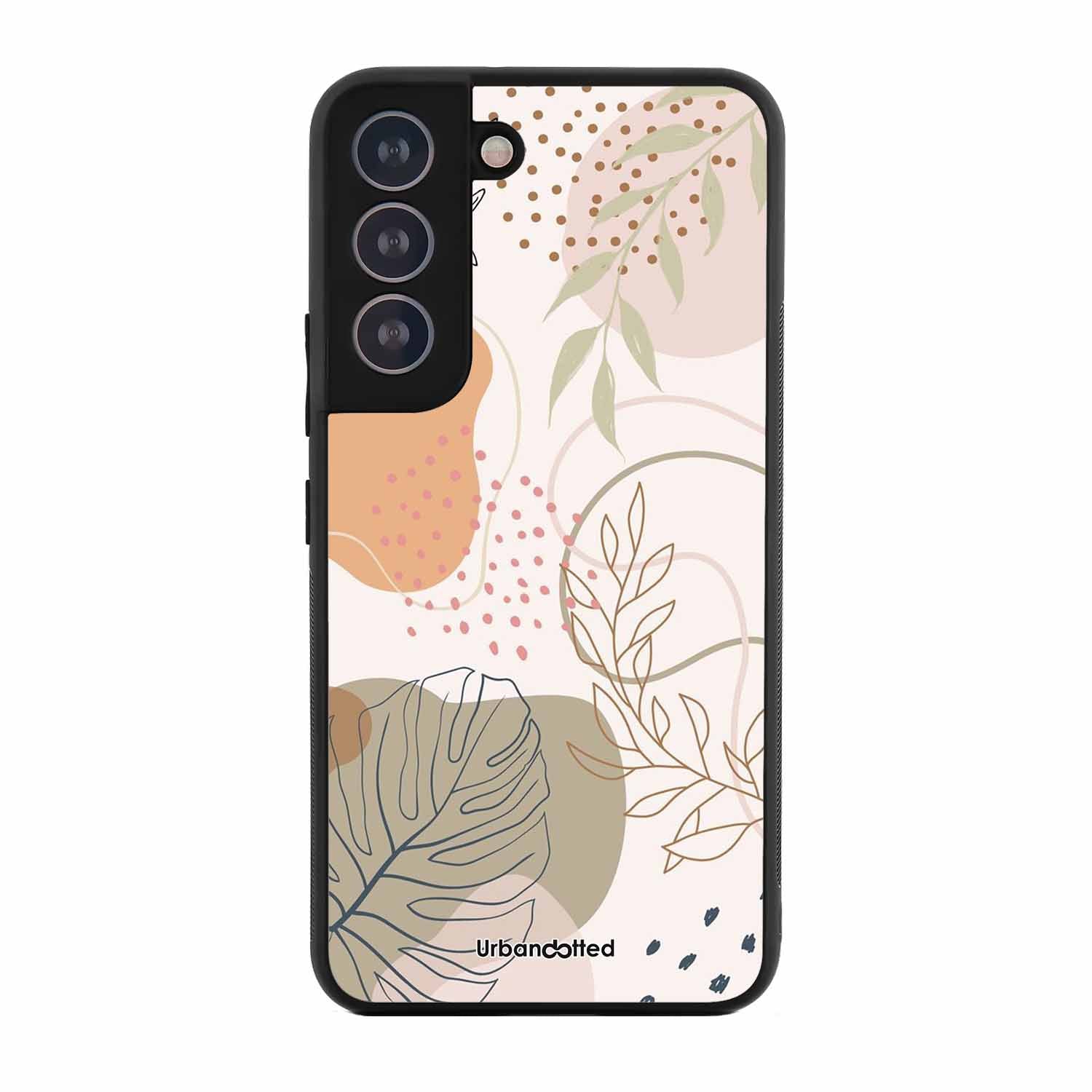 Minimalist Leaf Pattern Glass Case For Samsung S21