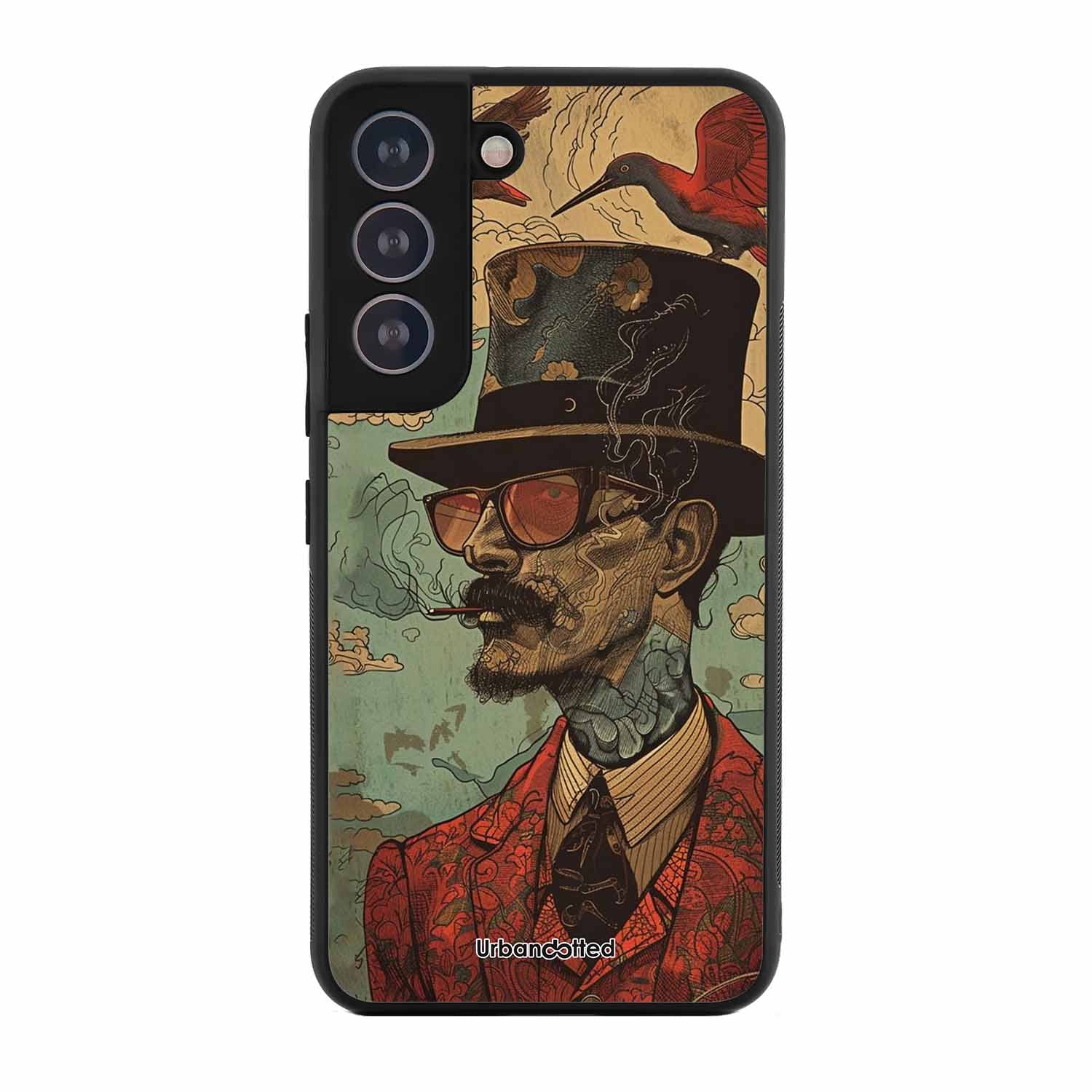 Steampunk Gentleman Smoker Glass Case For Samsung S21