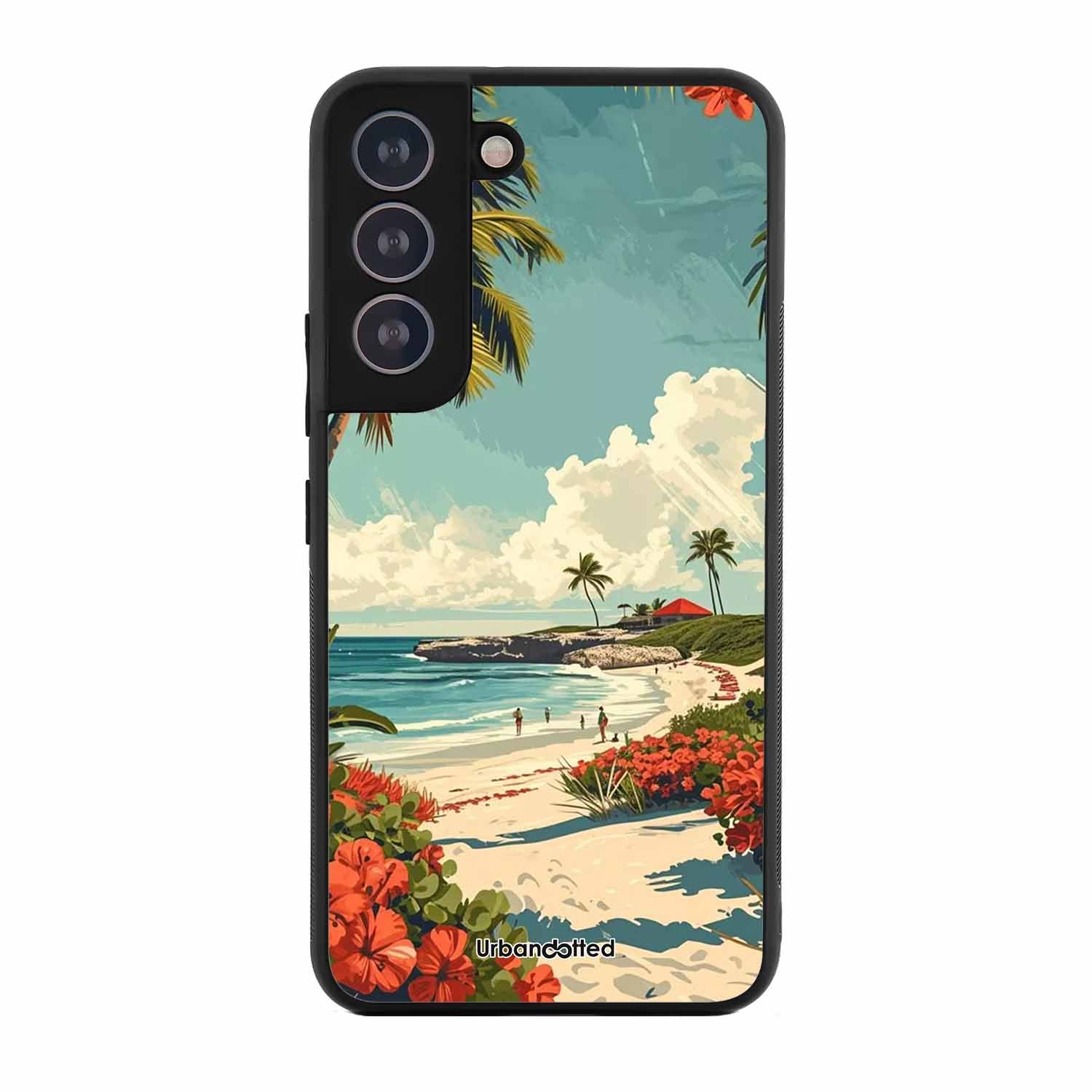 Tropical Beach Paradise Glass Case For Samsung S21 Plus