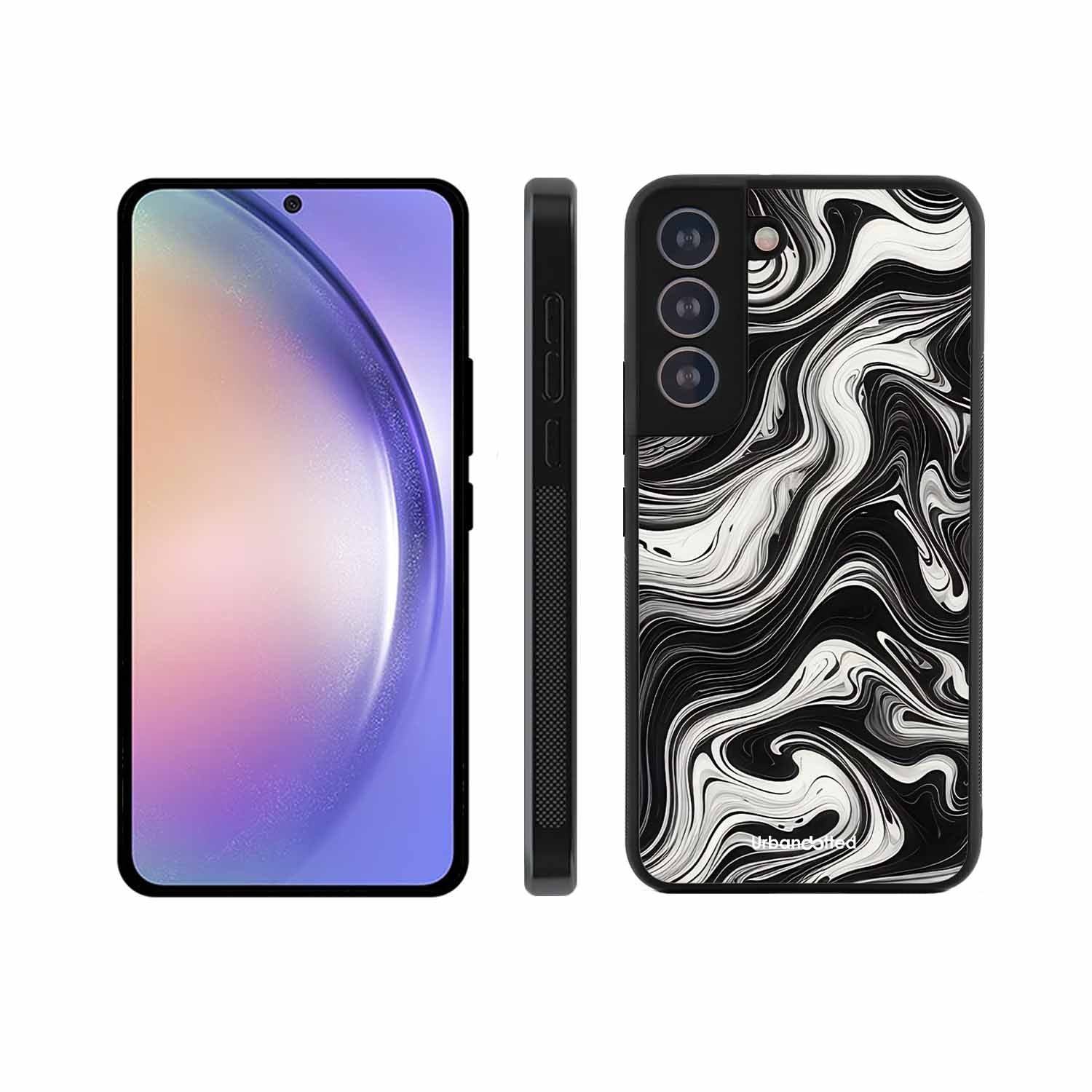 Monochrome Marble Glass Case For Samsung S21 Plus