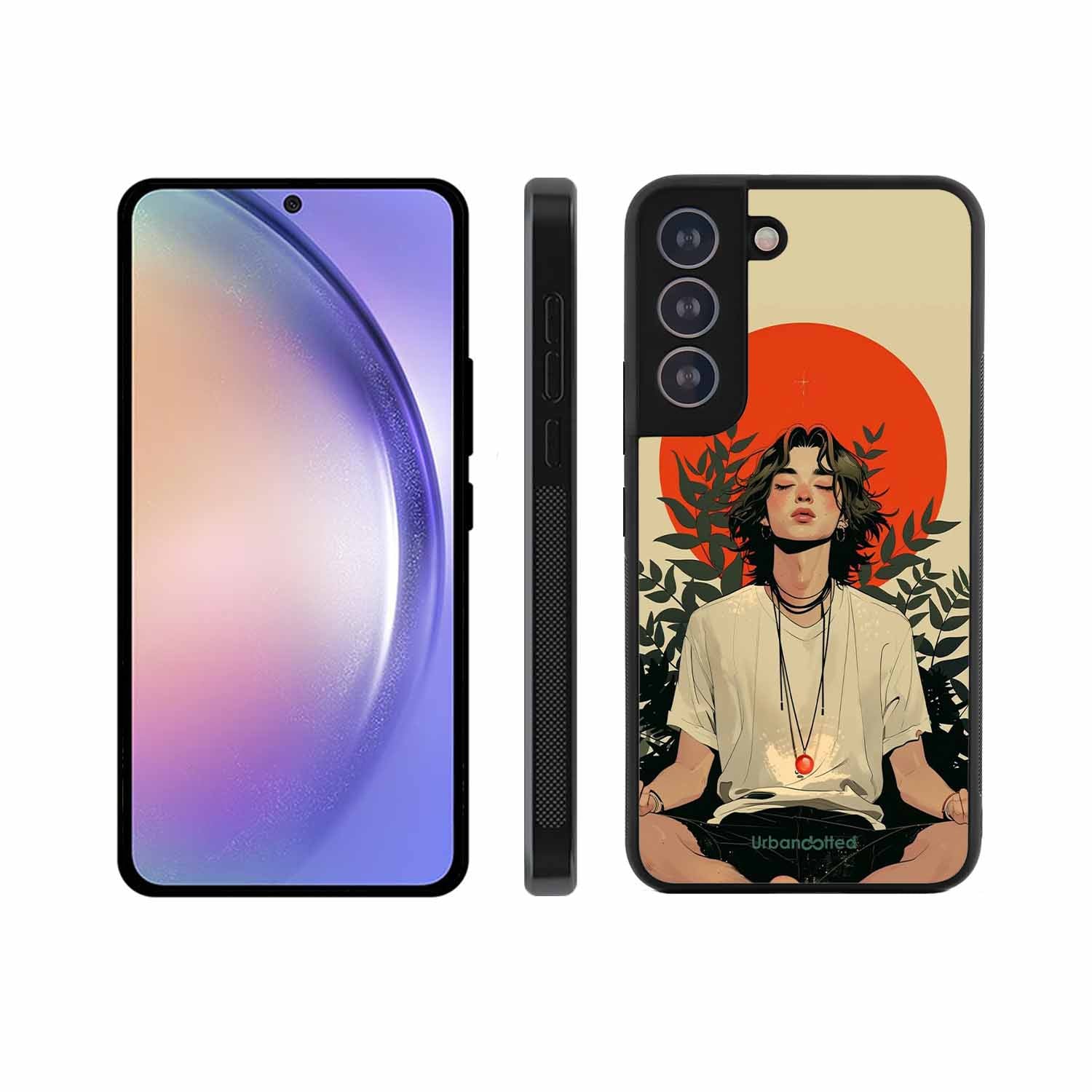 Meditating Figure Glass Case For Samsung S21 Plus