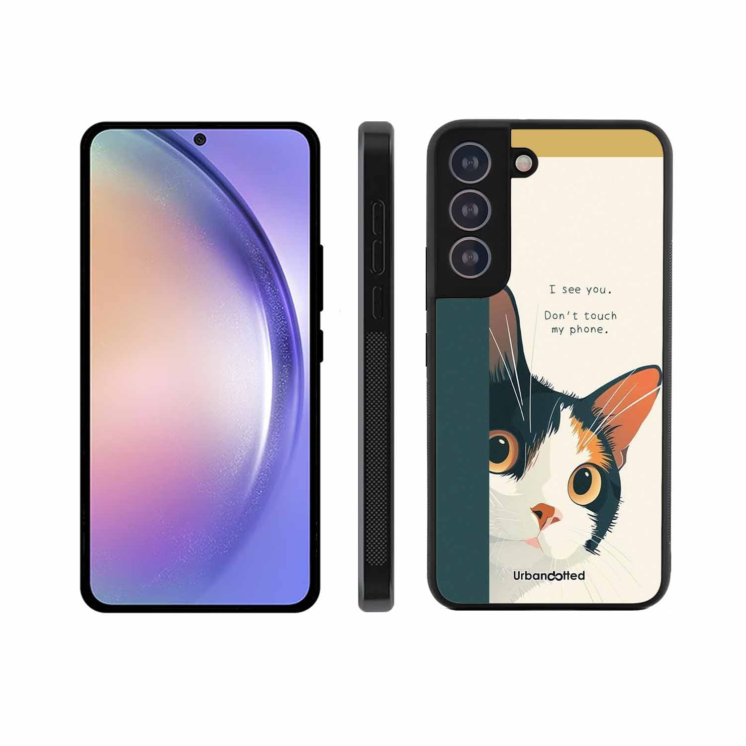 No Touch My Phone Cat Glass Case For Samsung S21 Plus