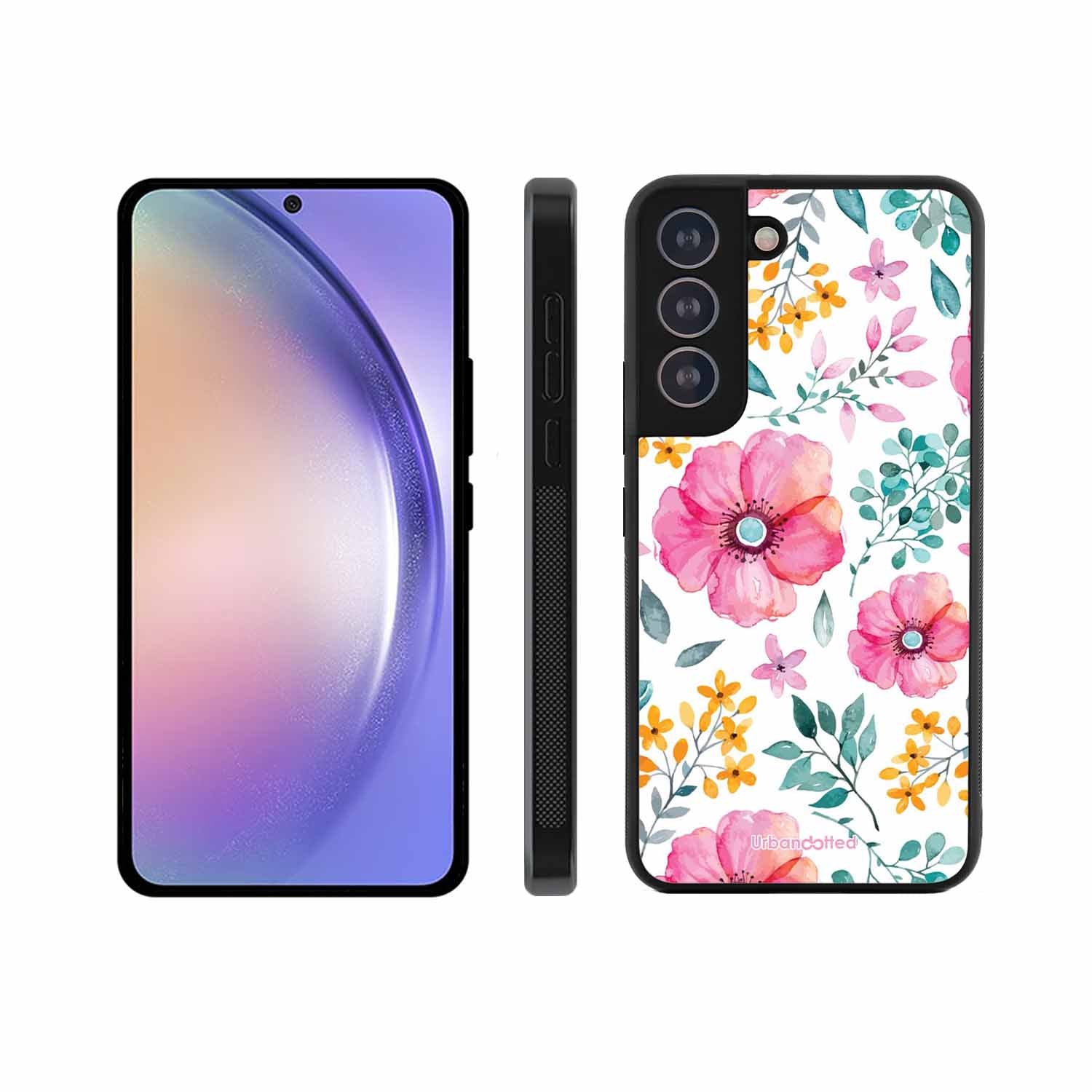 True Blue Wildflower Glass Case For Samsung S21 Plus