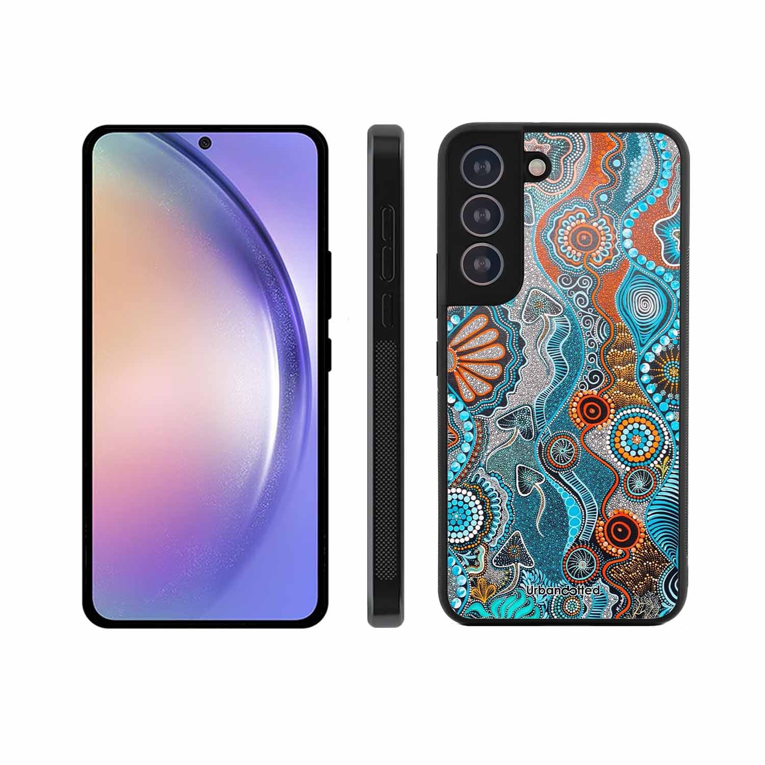 Aboriginal Art Story Glass Case For Samsung S21 Plus
