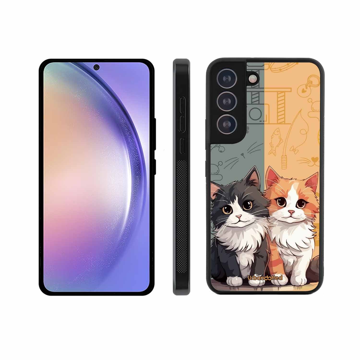 Yin and Yang Cats Glass Case For Samsung S21 Plus