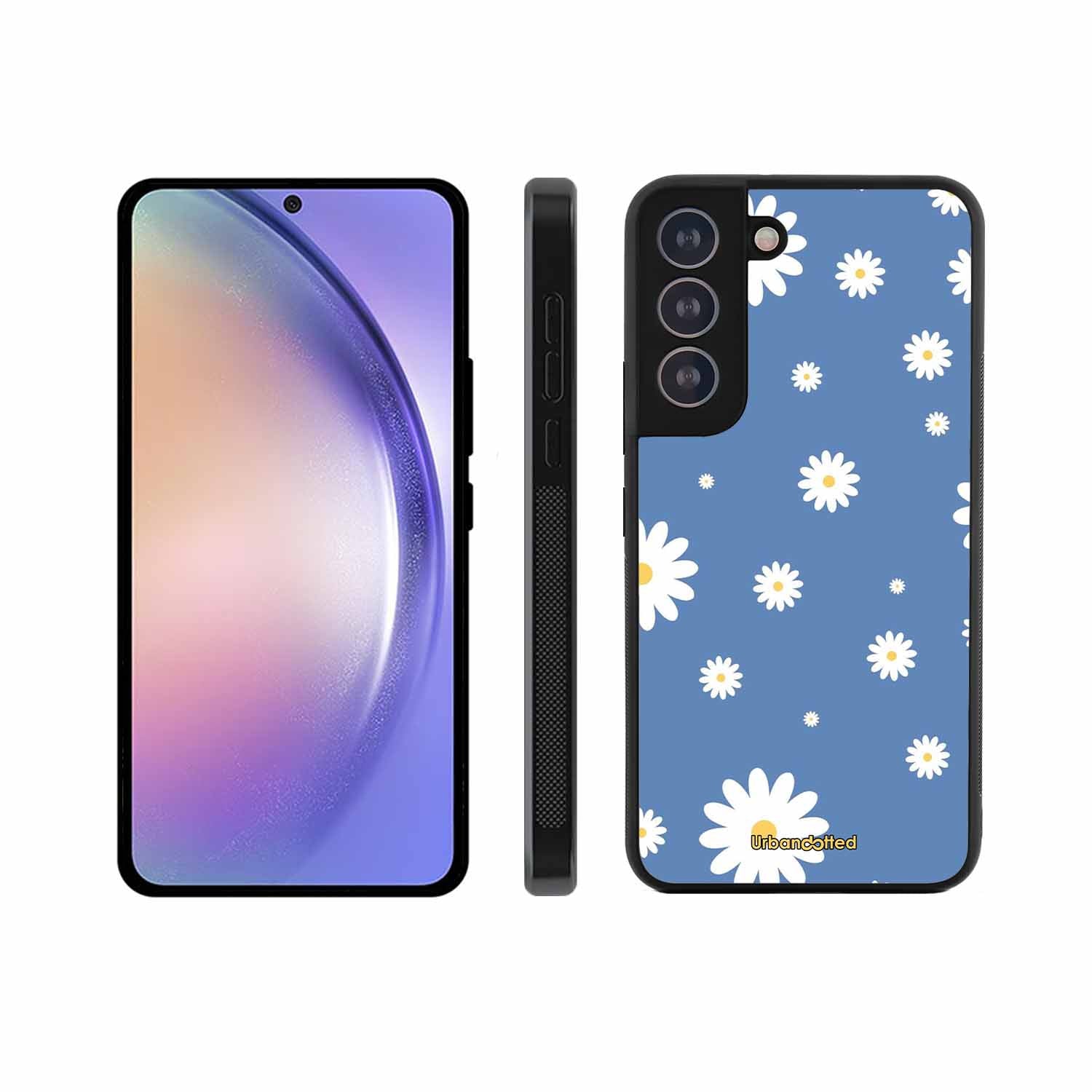 Blue Daisy Meadow Glass Case For Samsung S21 FE