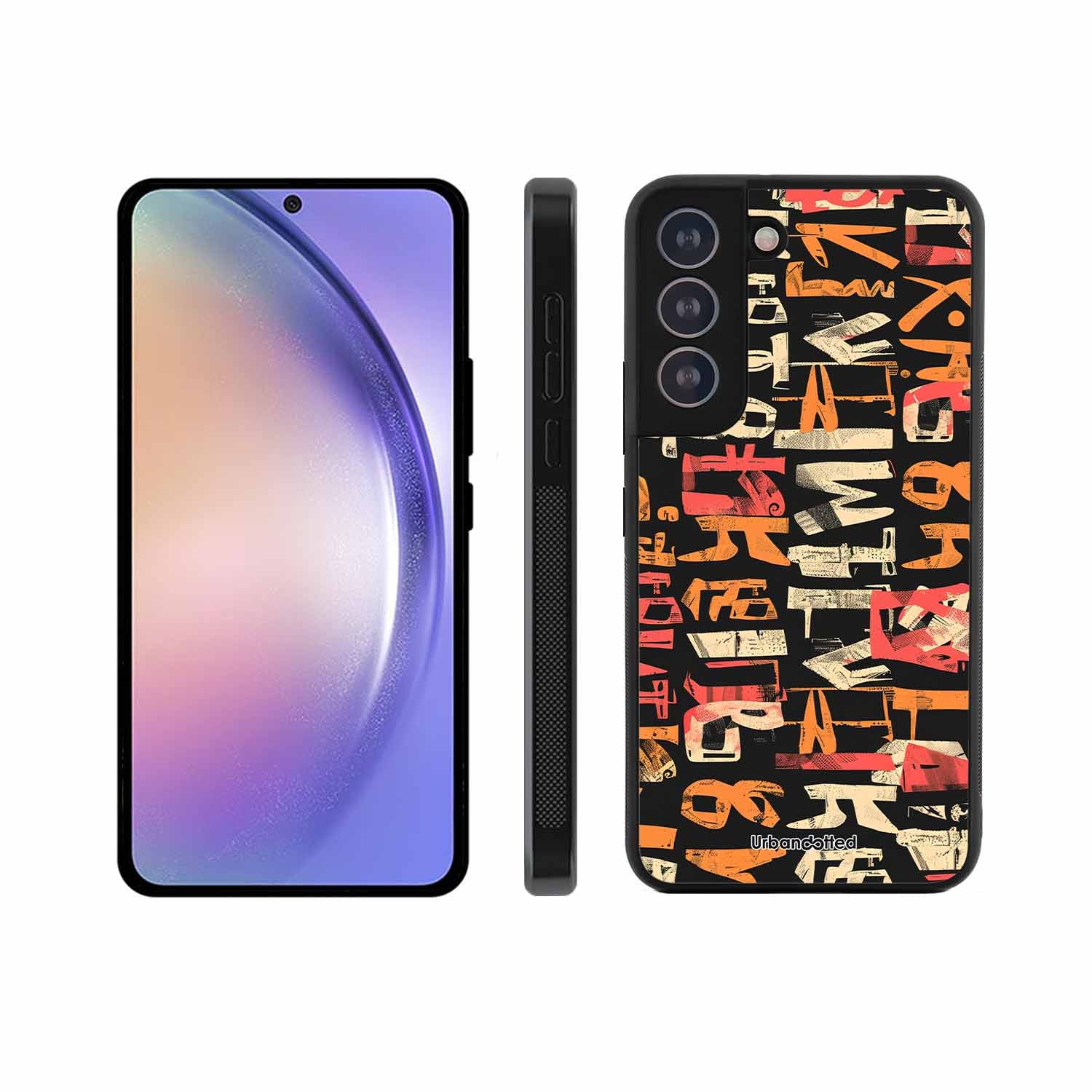 Mixed Typography Design Glass Case For Samsung S21