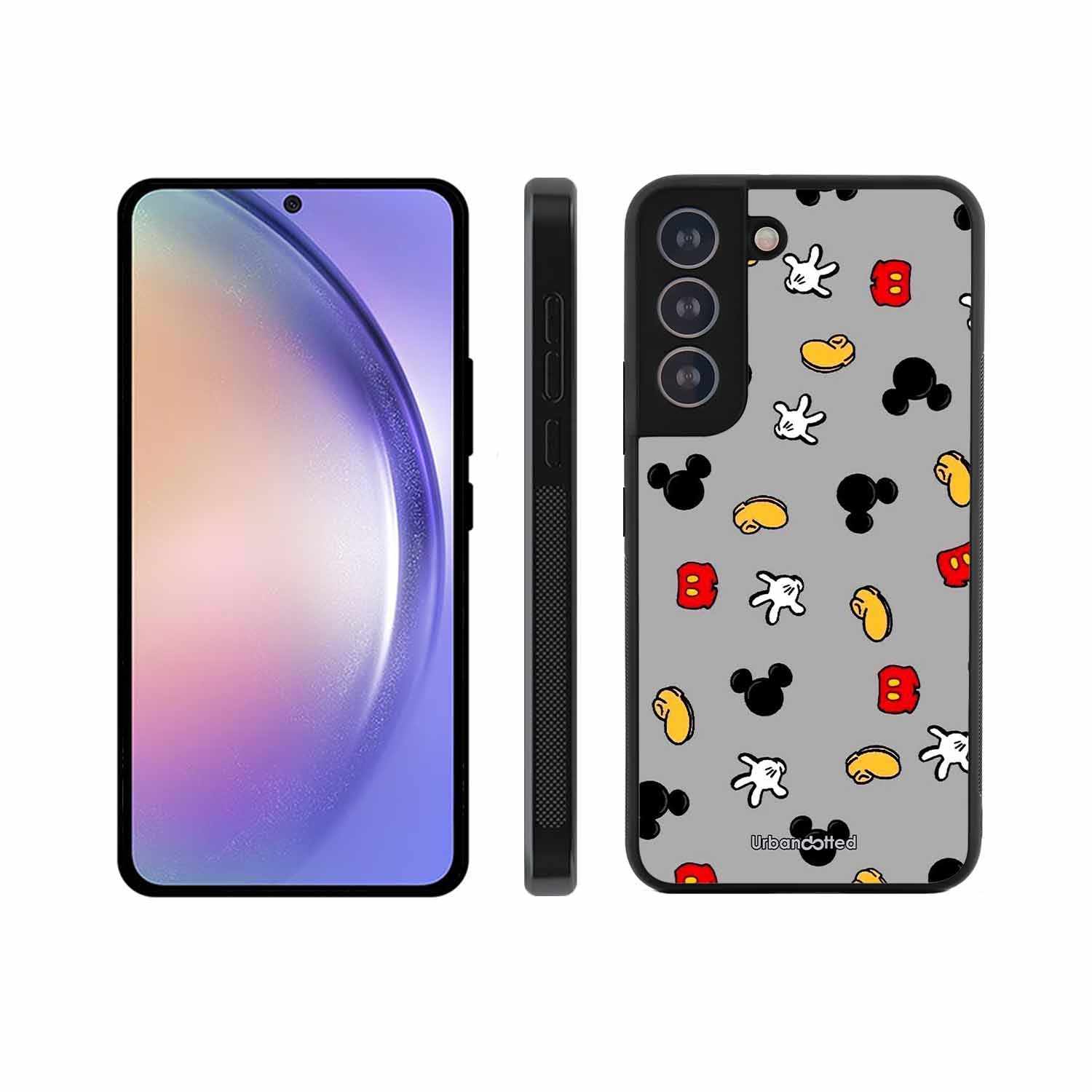 Whimsical Mouse Pattern Glass Case For Samsung S21 Plus