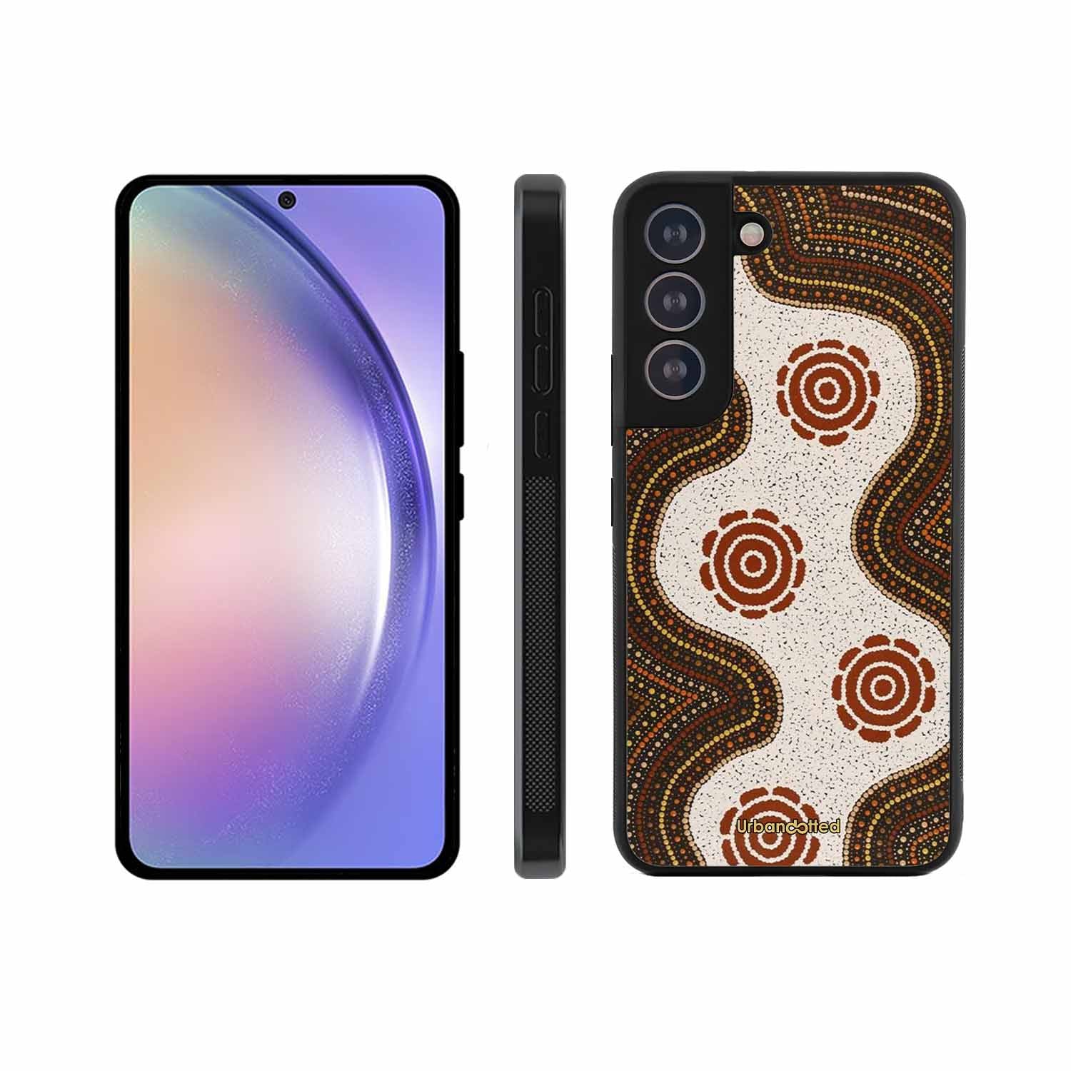 Aboriginal Dot Art Flow Glass Case For Samsung S21