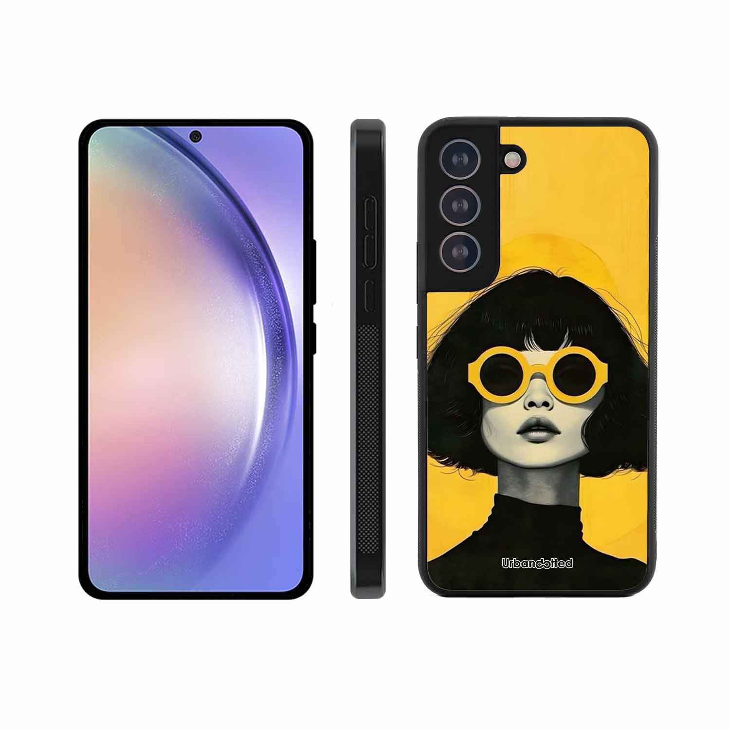 Retro Sunglasses Portrait Glass Case For Samsung S21