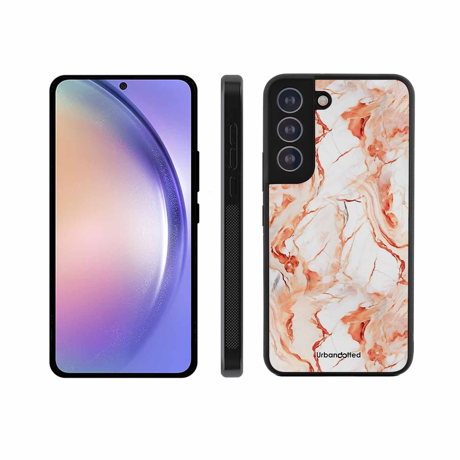 Elegant Rose Gold Veins Glass Case For Samsung S21 Plus