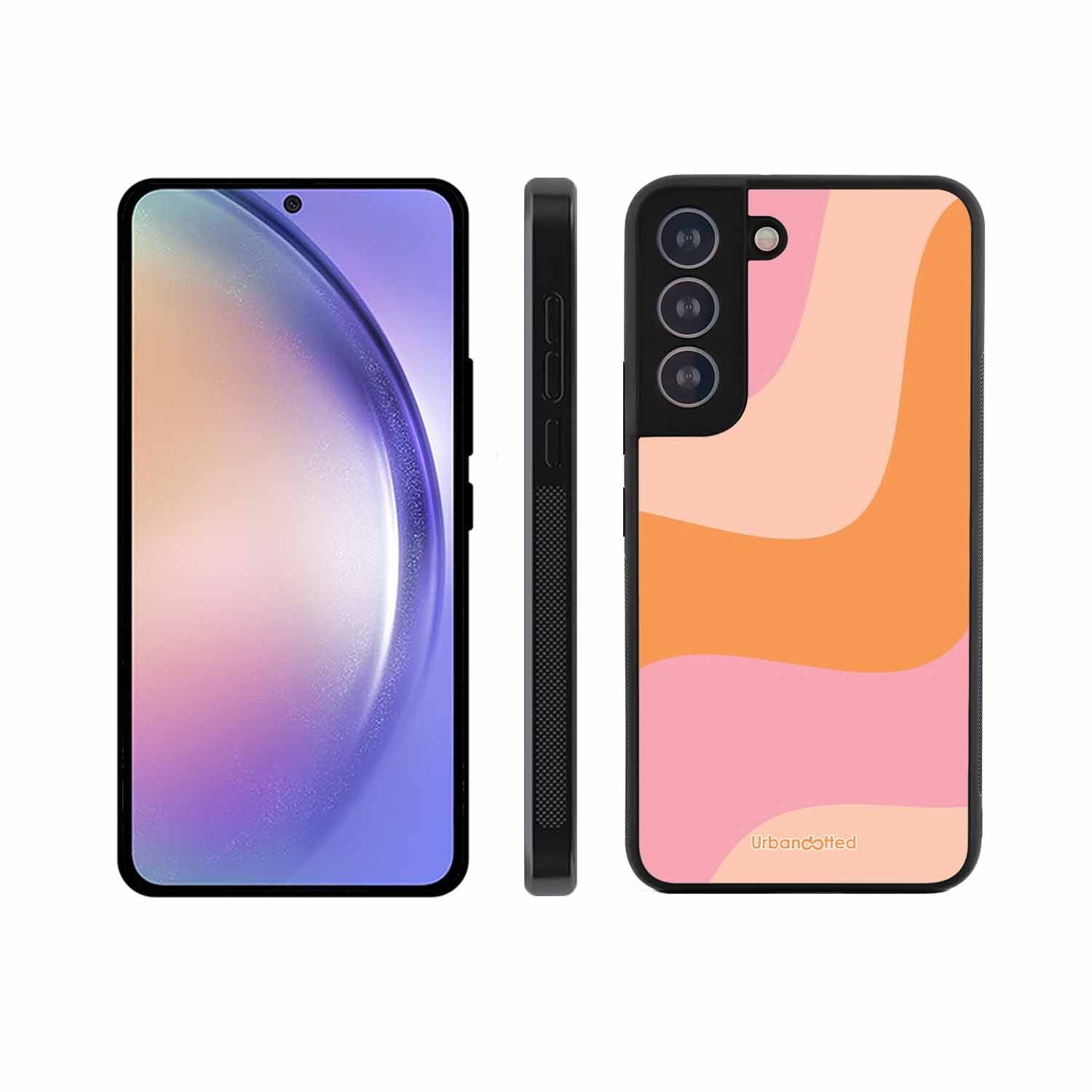 Soft Swirling Stripes Glass Case For Samsung S21